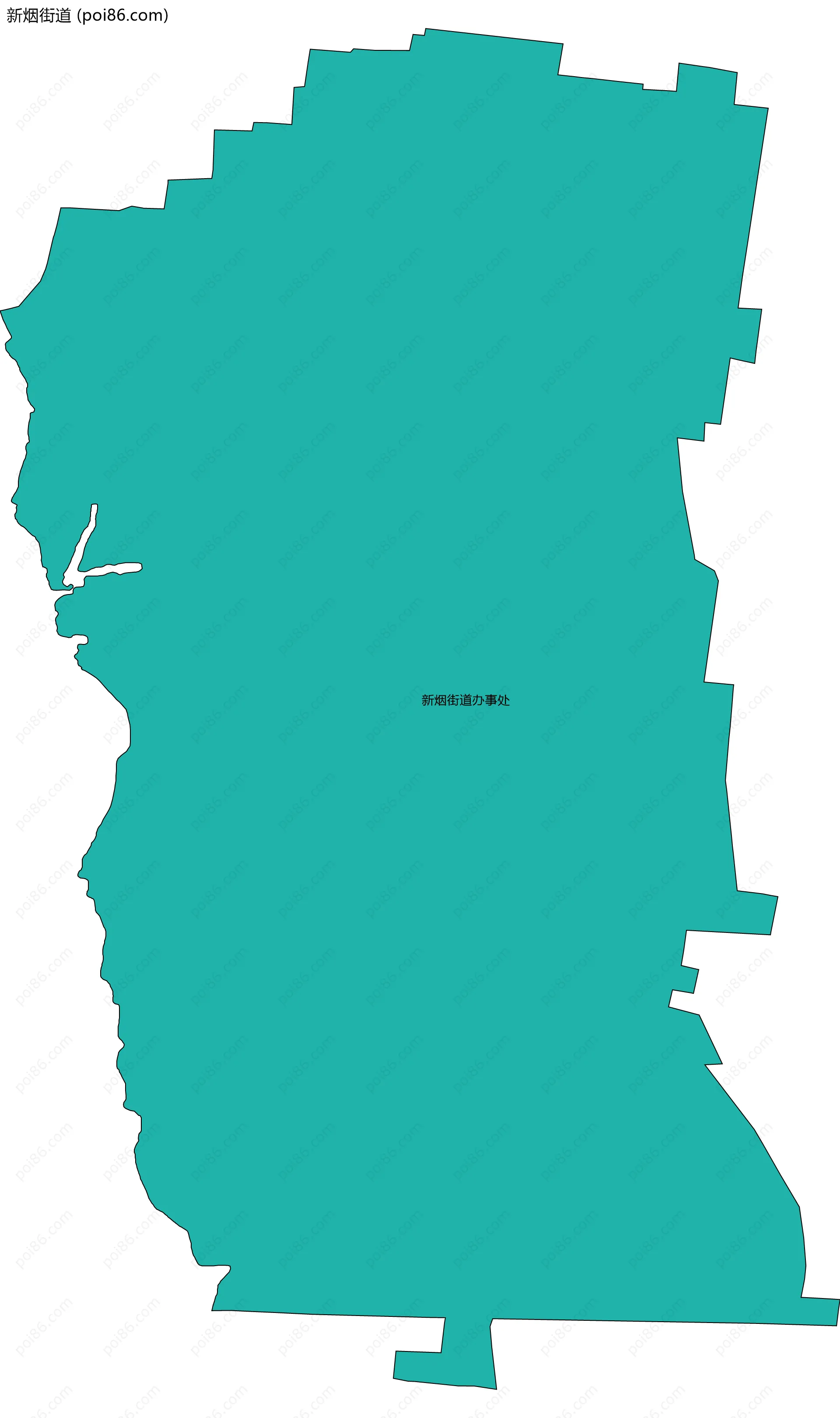 新烟街道边界地图(五级行政区划)