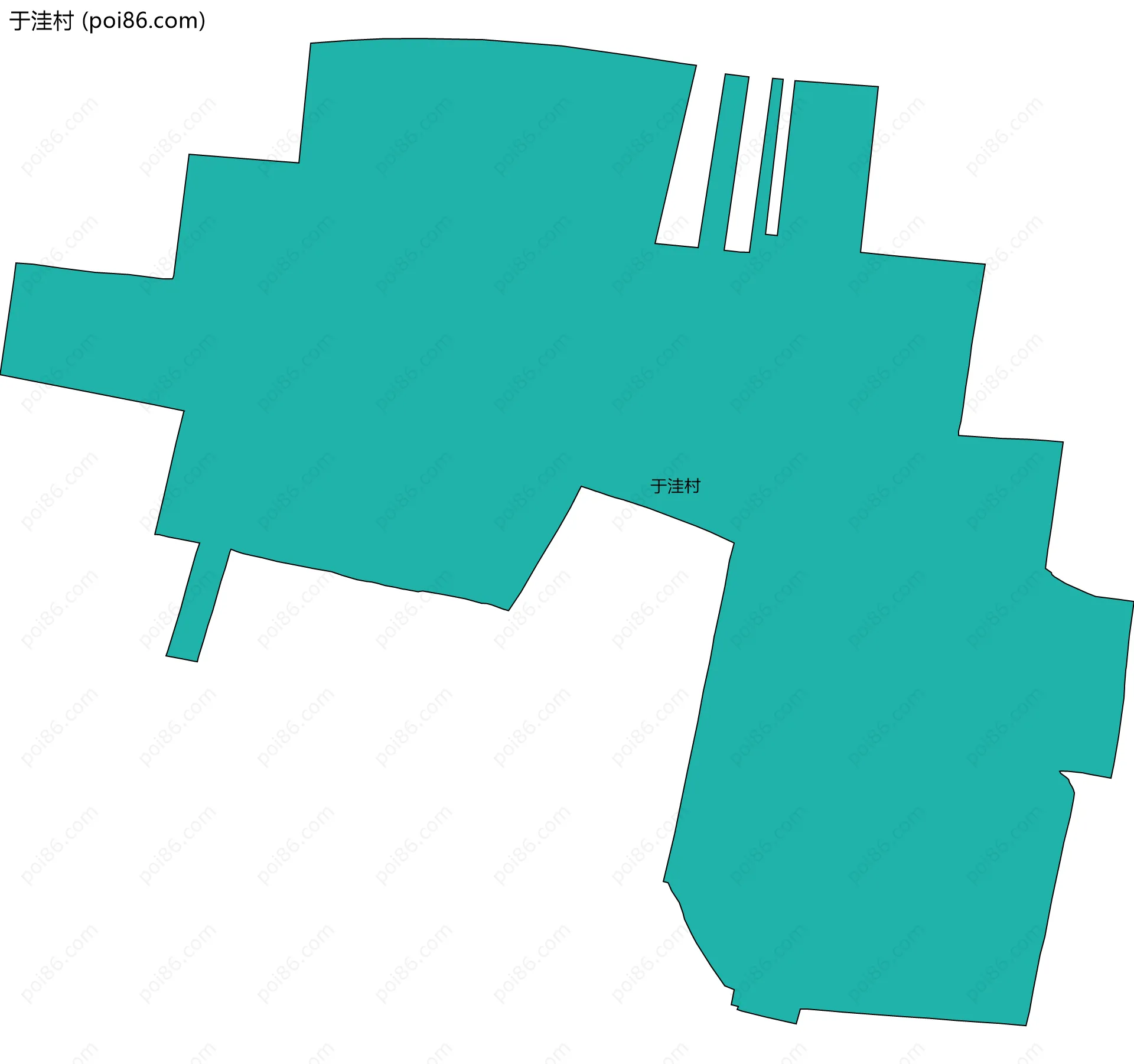 于洼村边界地图