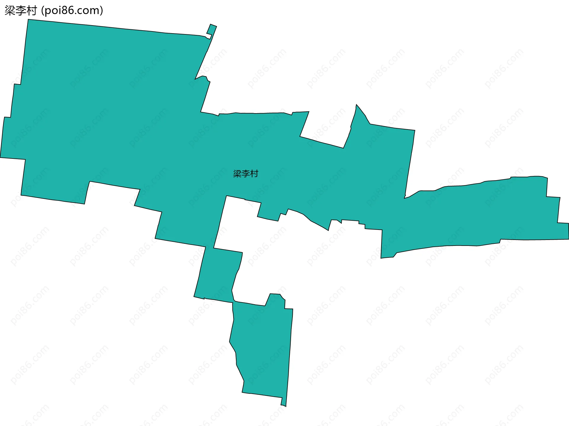 梁李村边界地图