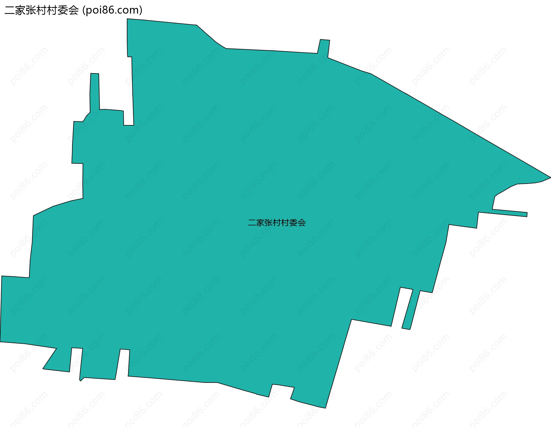 二家张村村委会边界地图