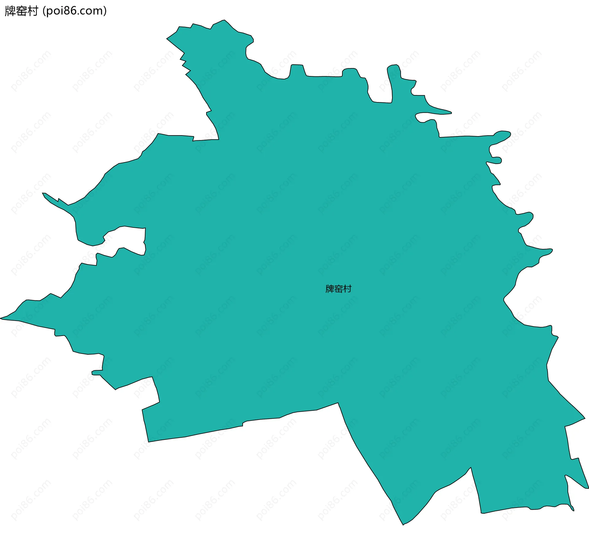 牌窑村边界地图