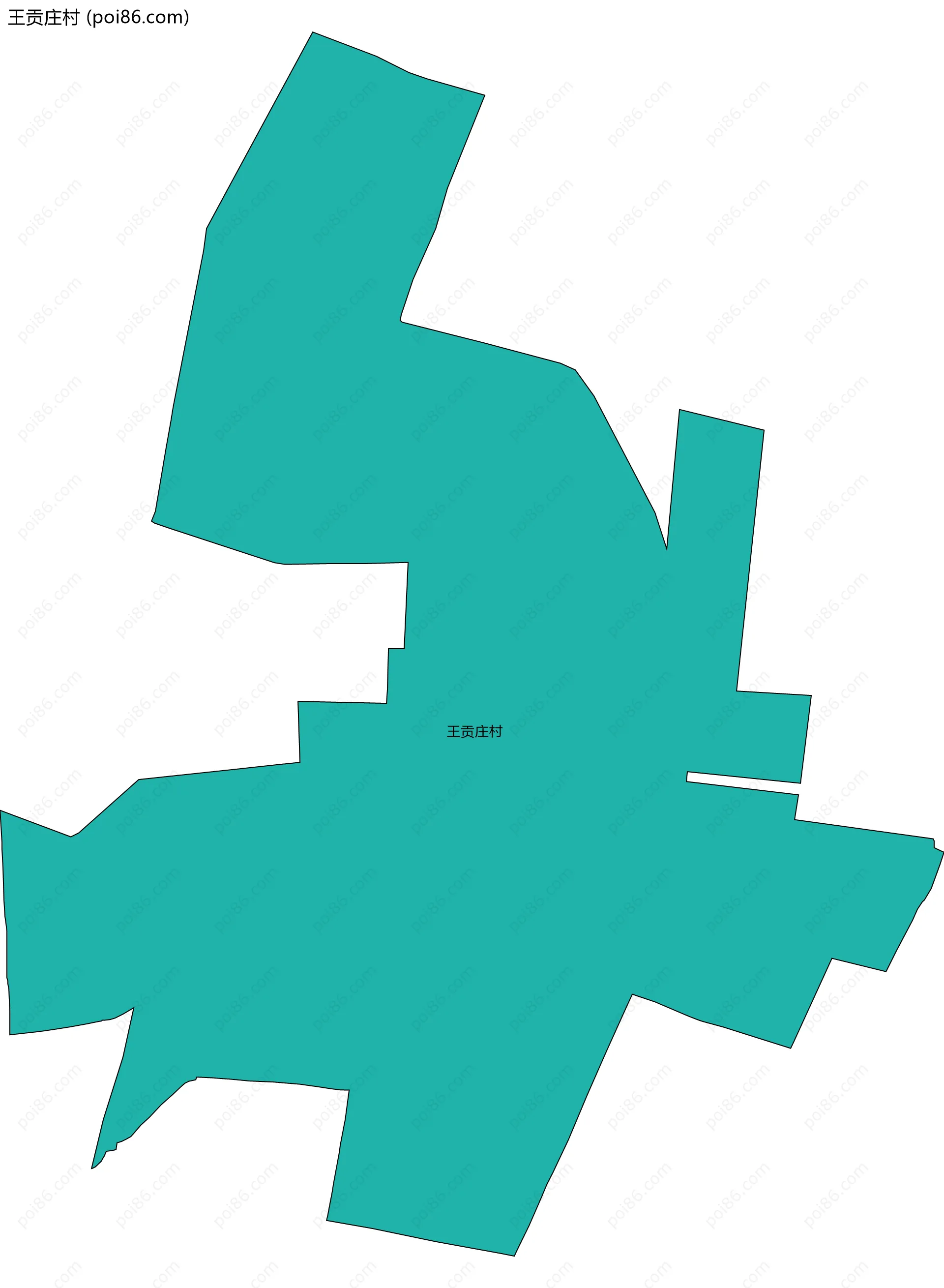 王贡庄村边界地图