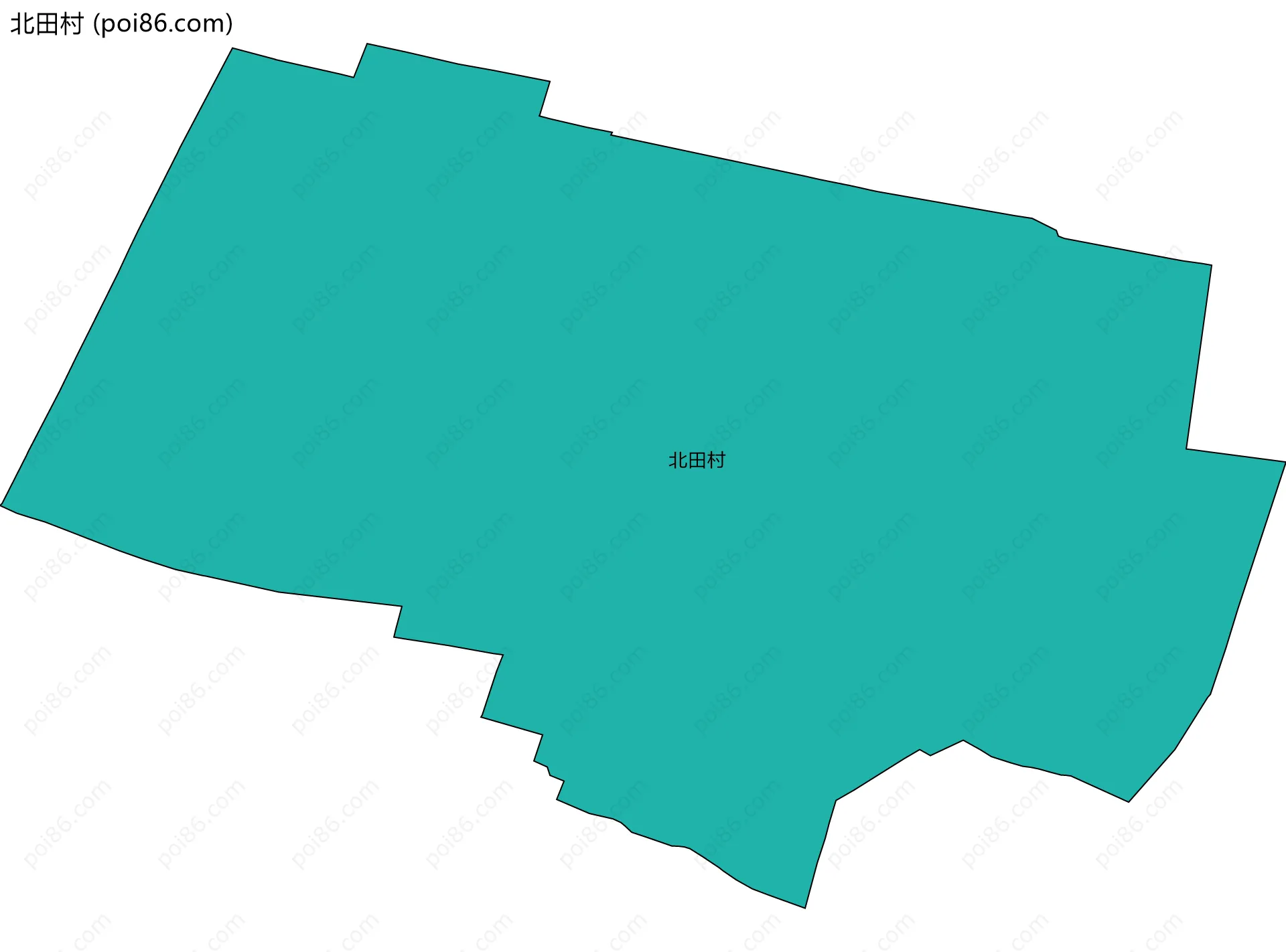 北田村边界地图