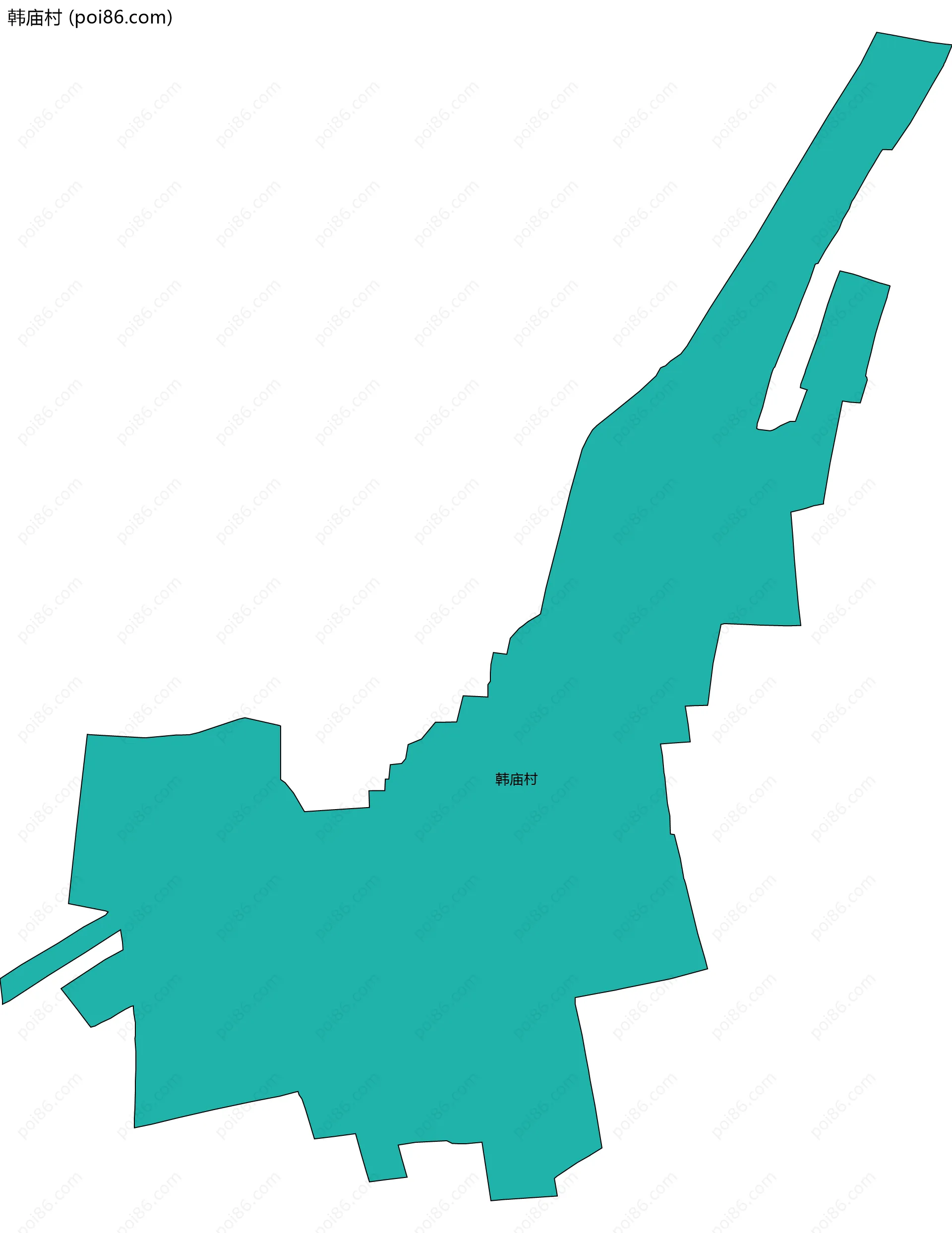 韩庙村边界地图