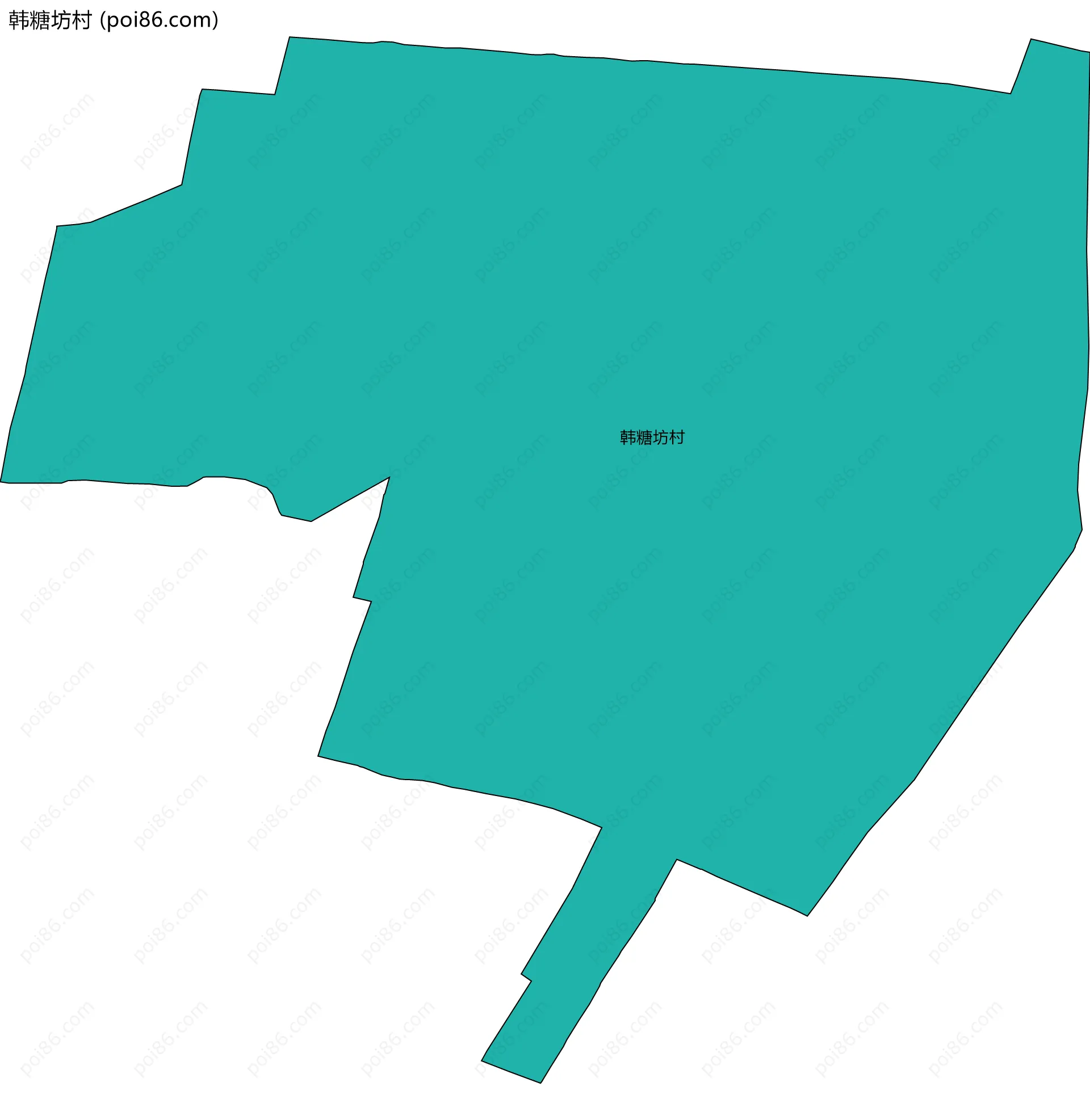 韩糖坊村边界地图