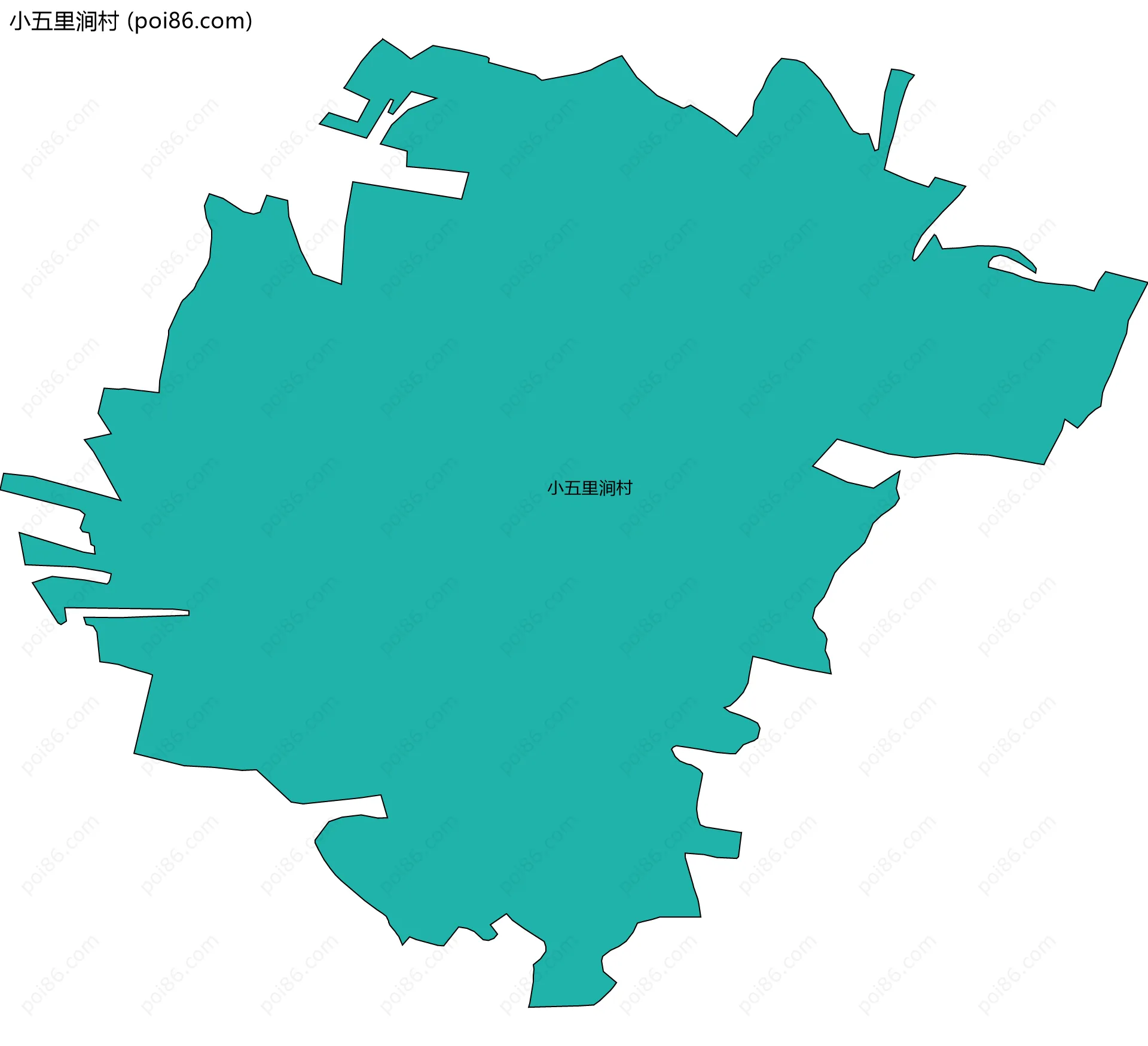 小五里涧村边界地图