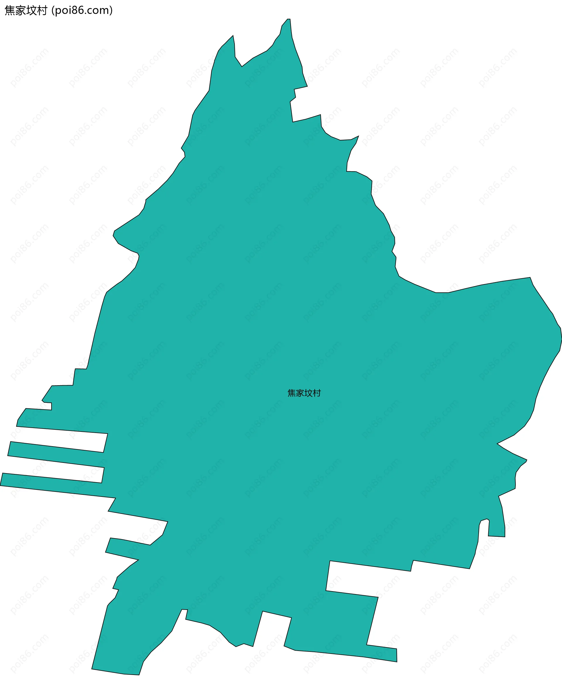 焦家坟村边界地图