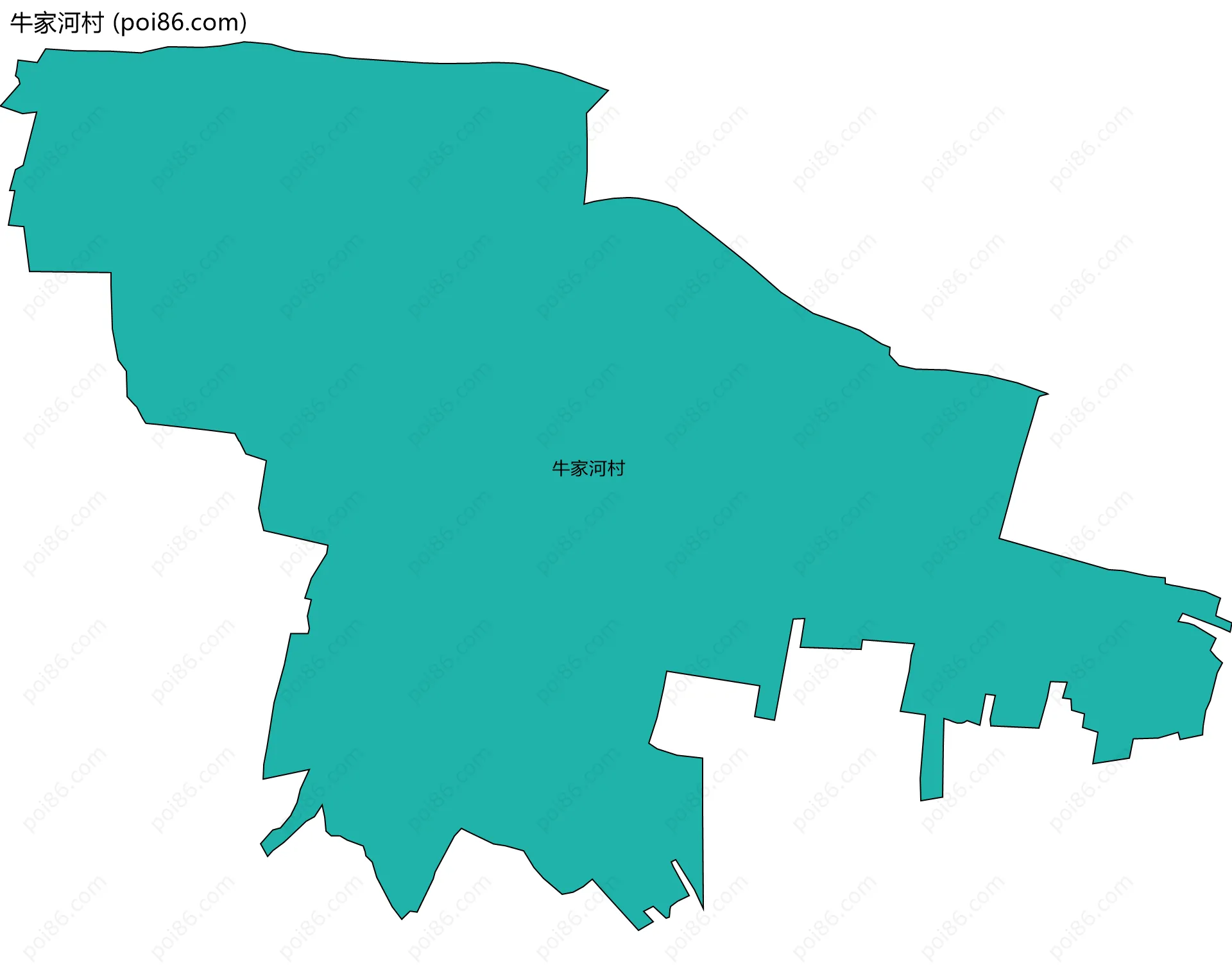 牛家河村边界地图