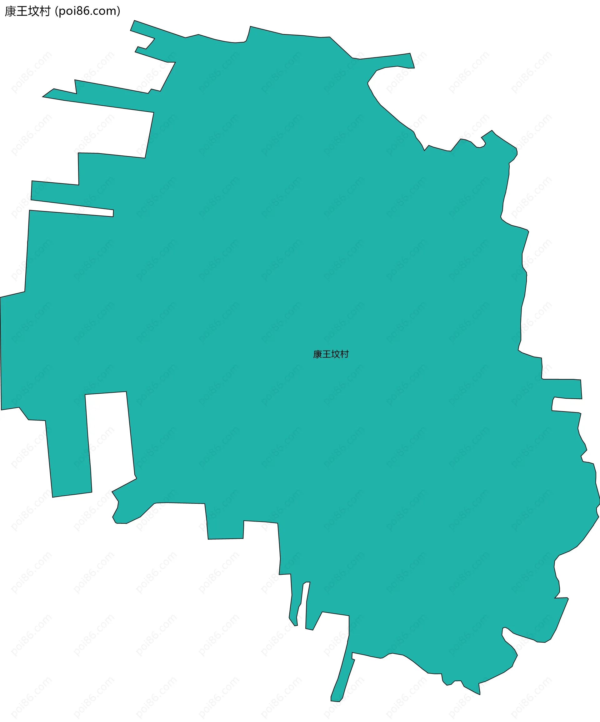 康王坟村边界地图