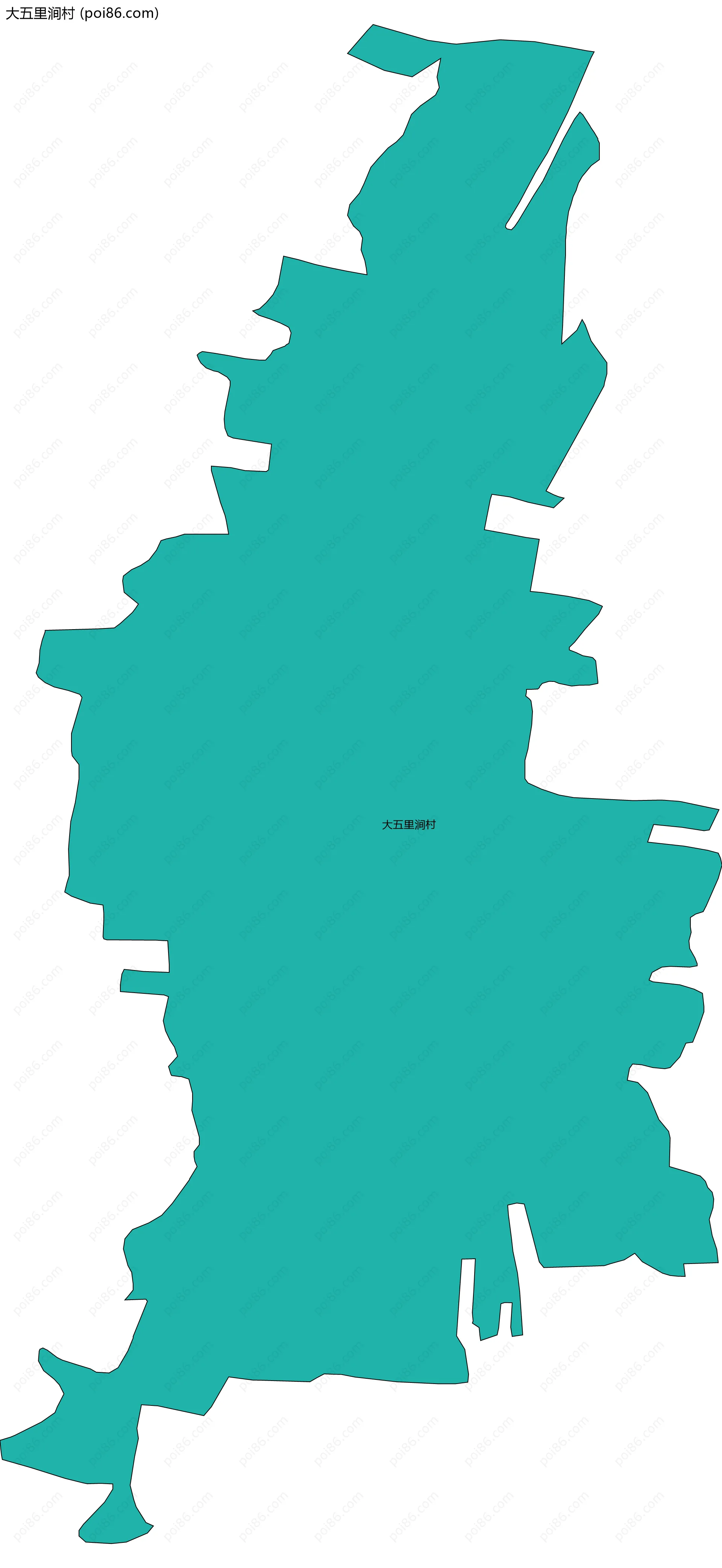 大五里涧村边界地图