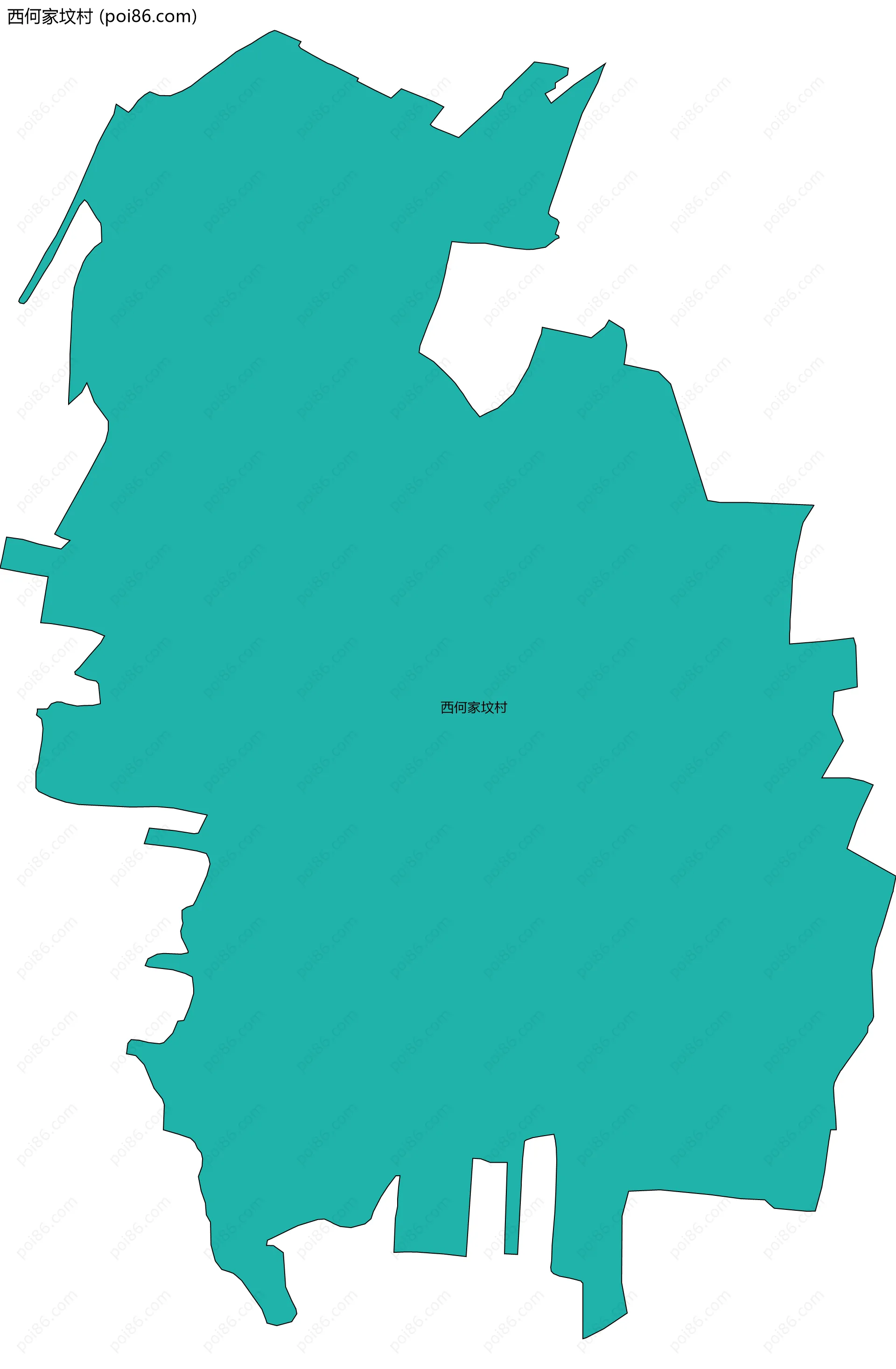 西何家坟村边界地图