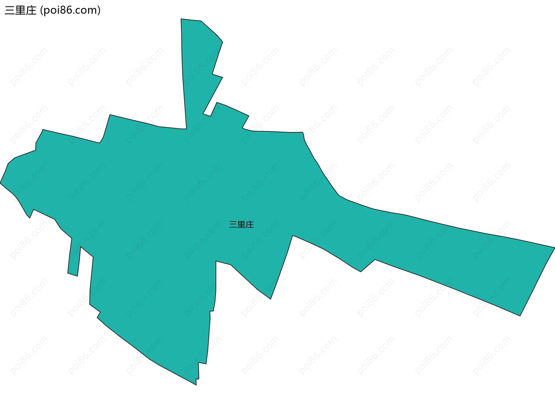 三里庄边界地图