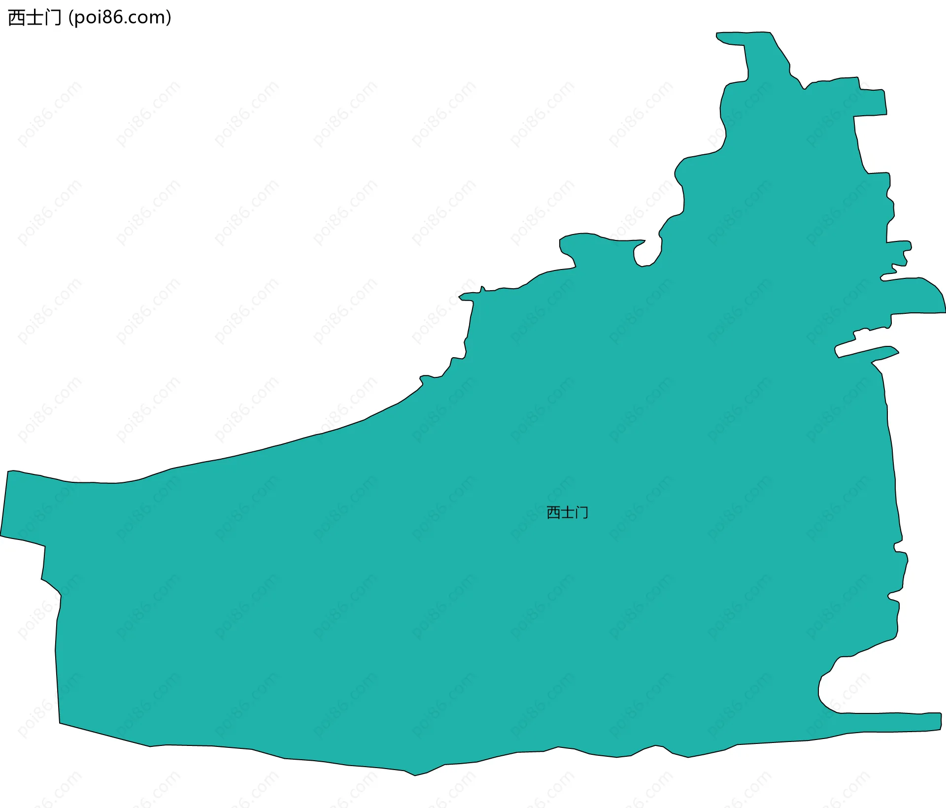 西士门边界地图