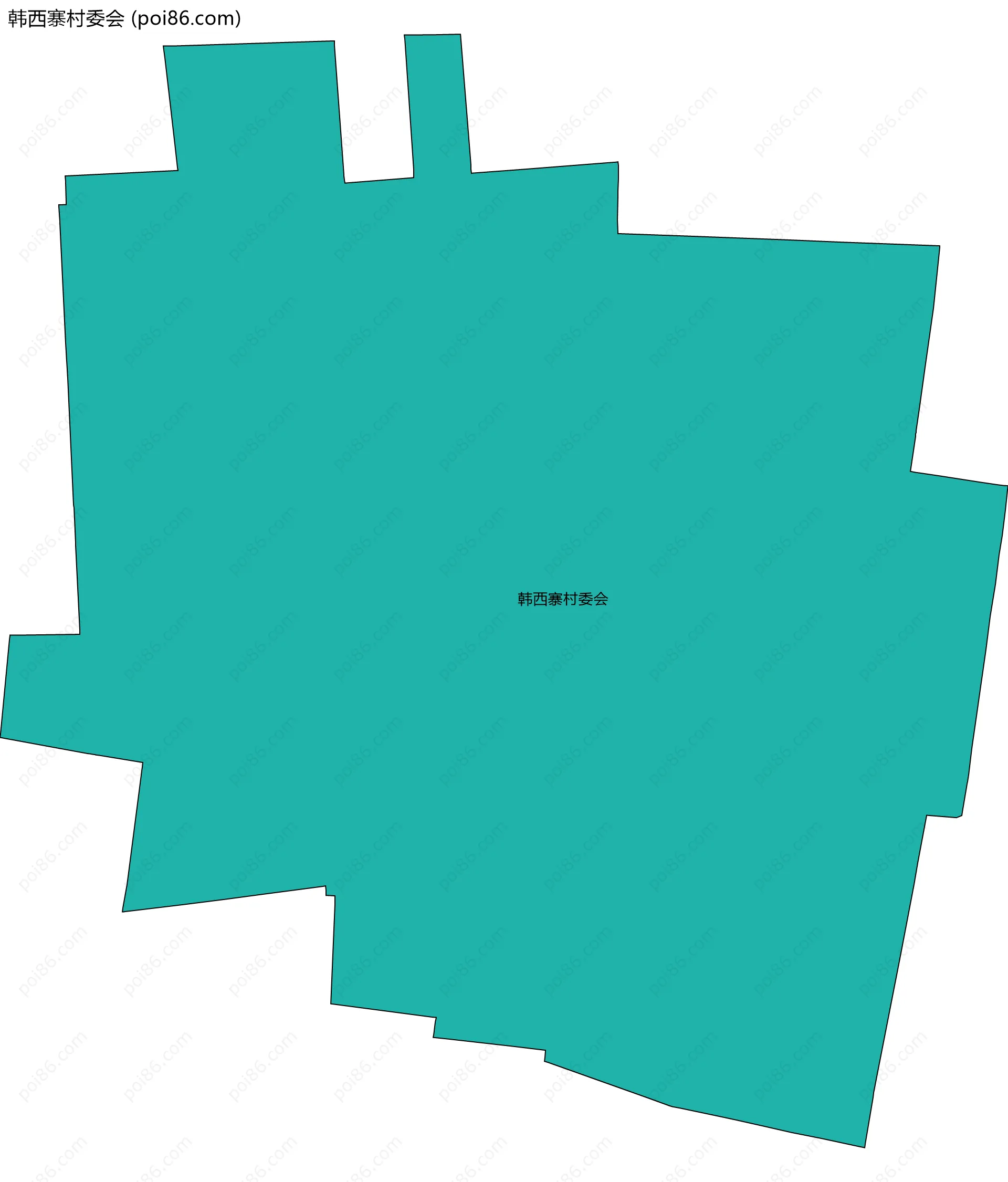 韩西寨村委会边界地图