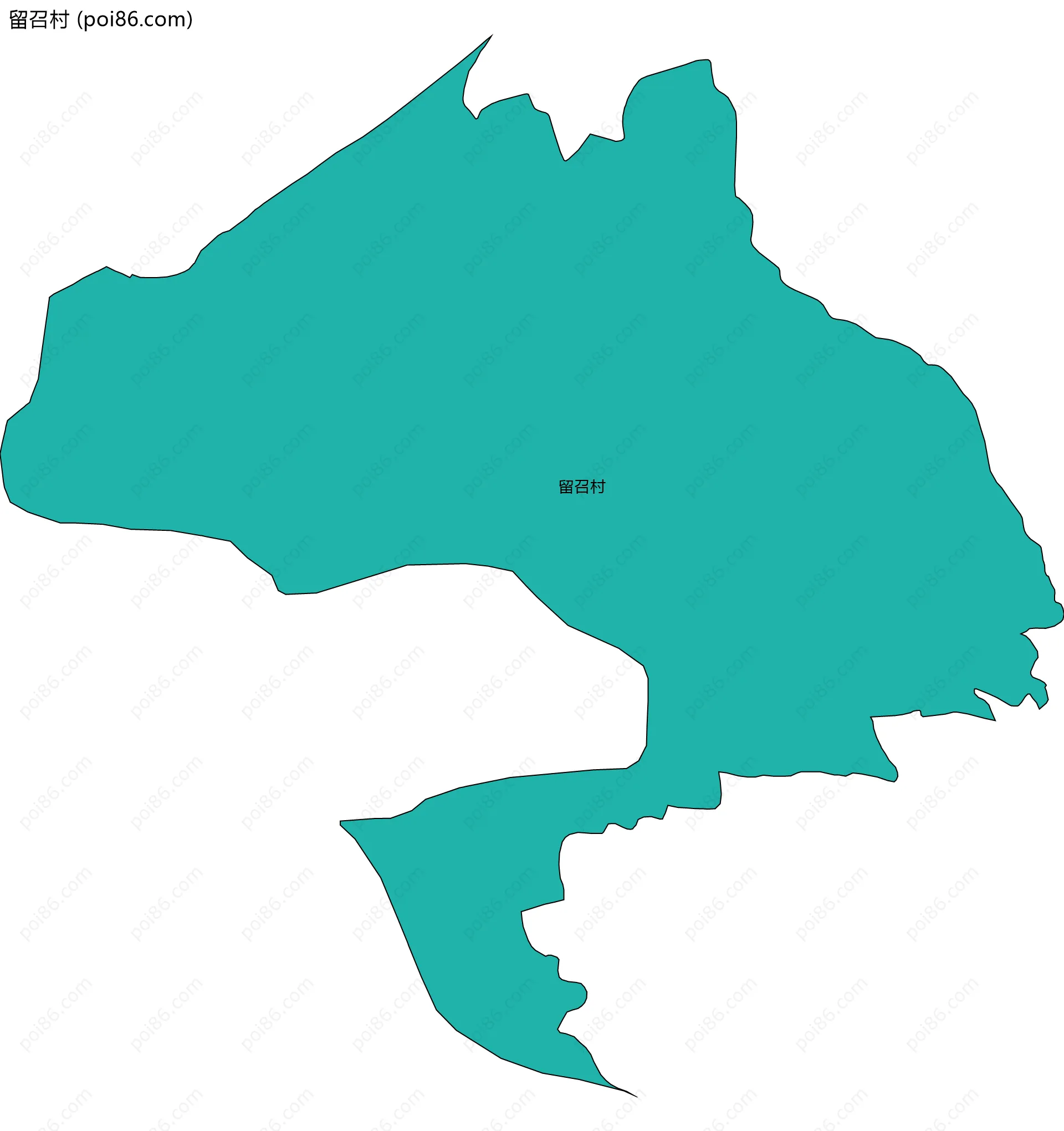 留召村边界地图