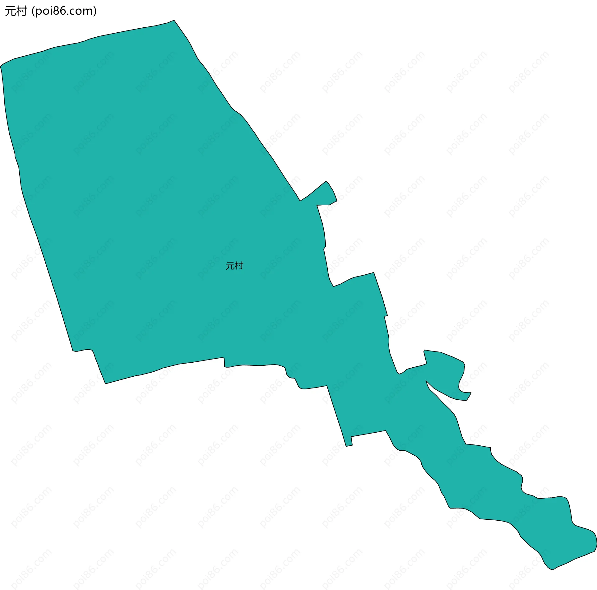 元村边界地图
