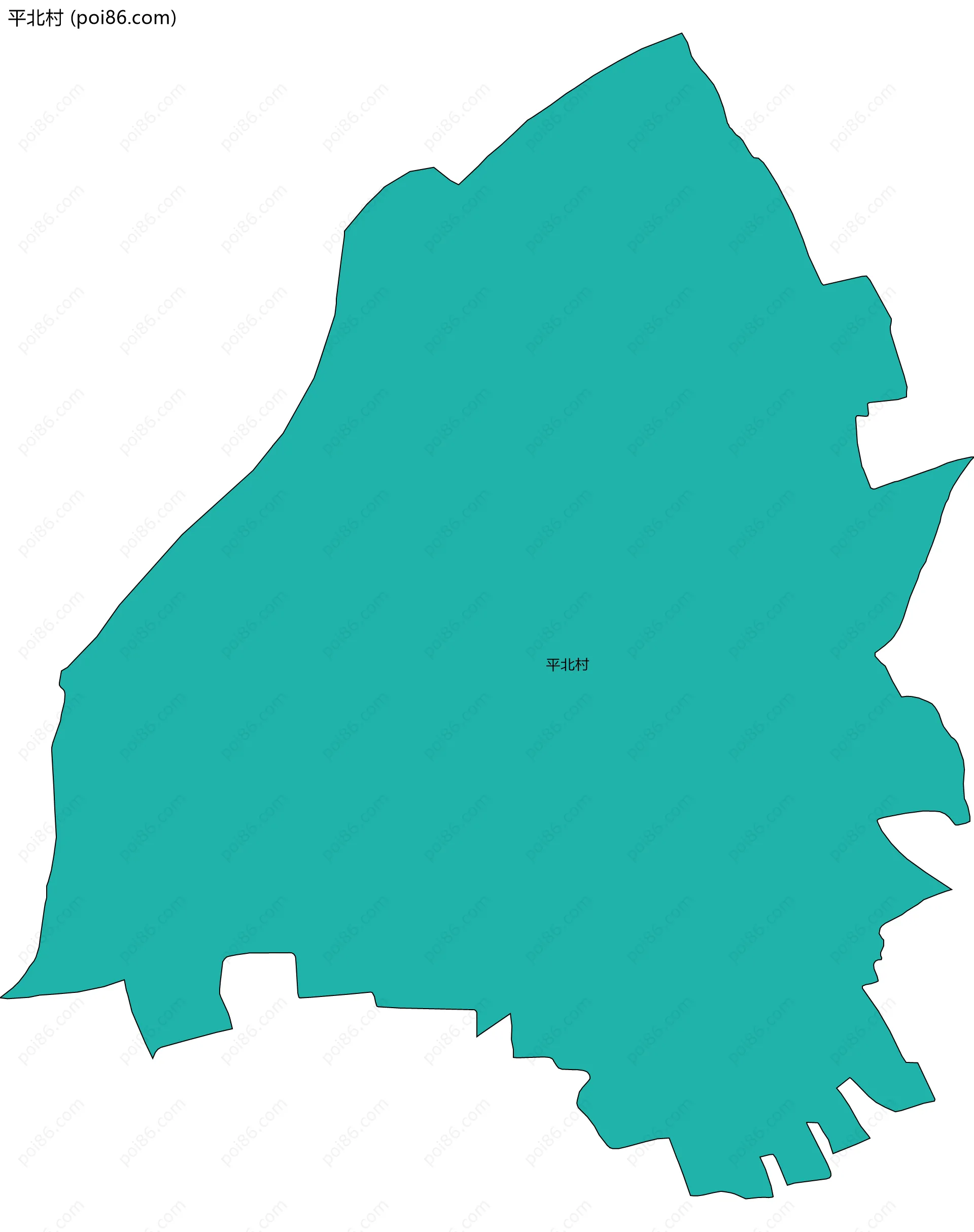 平北村边界地图