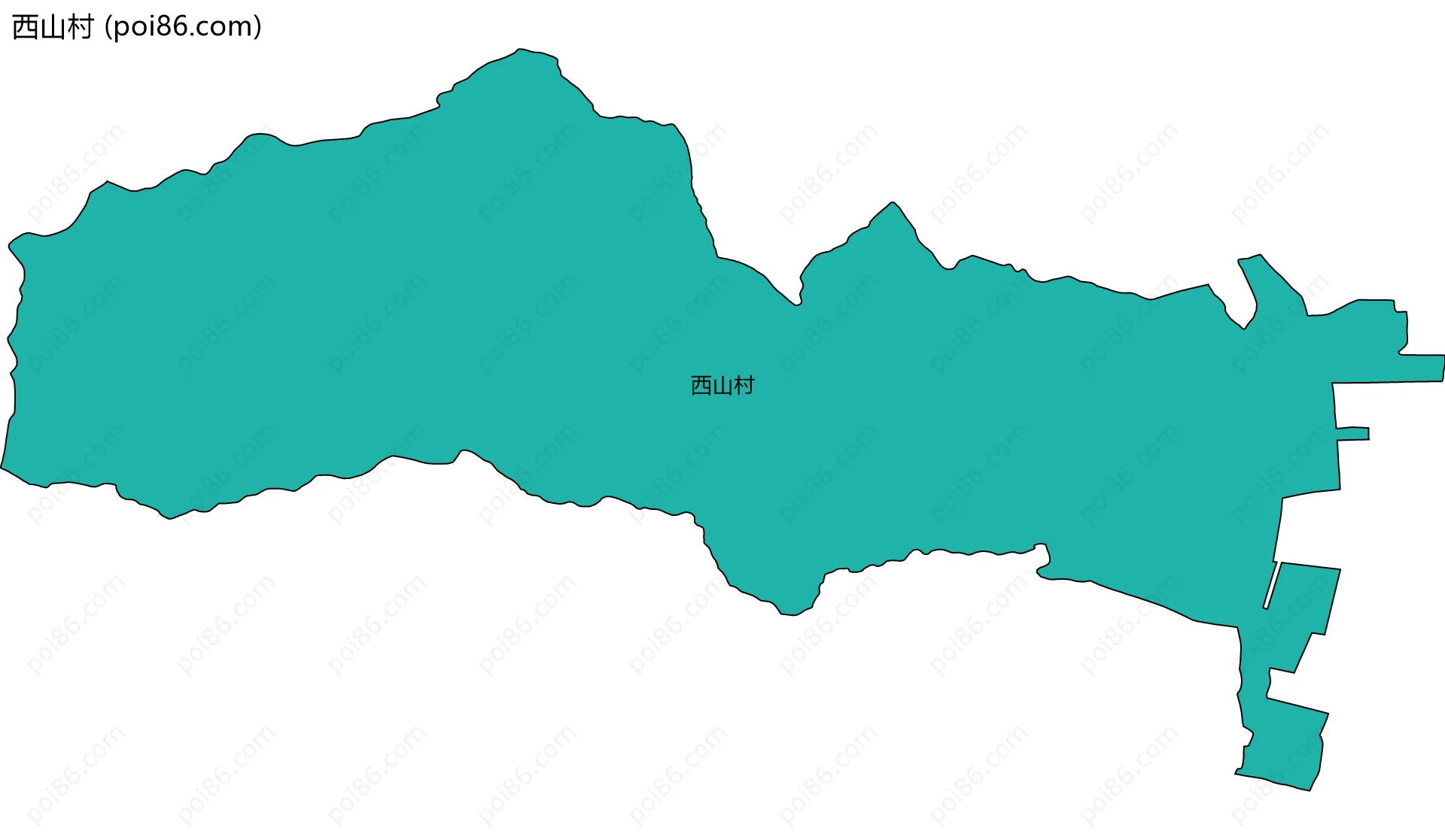 西山村边界地图