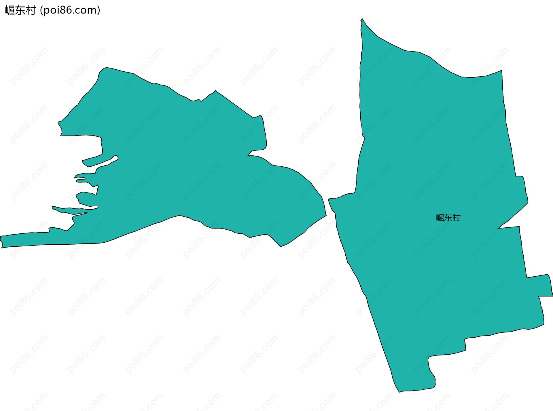 崛东村边界地图