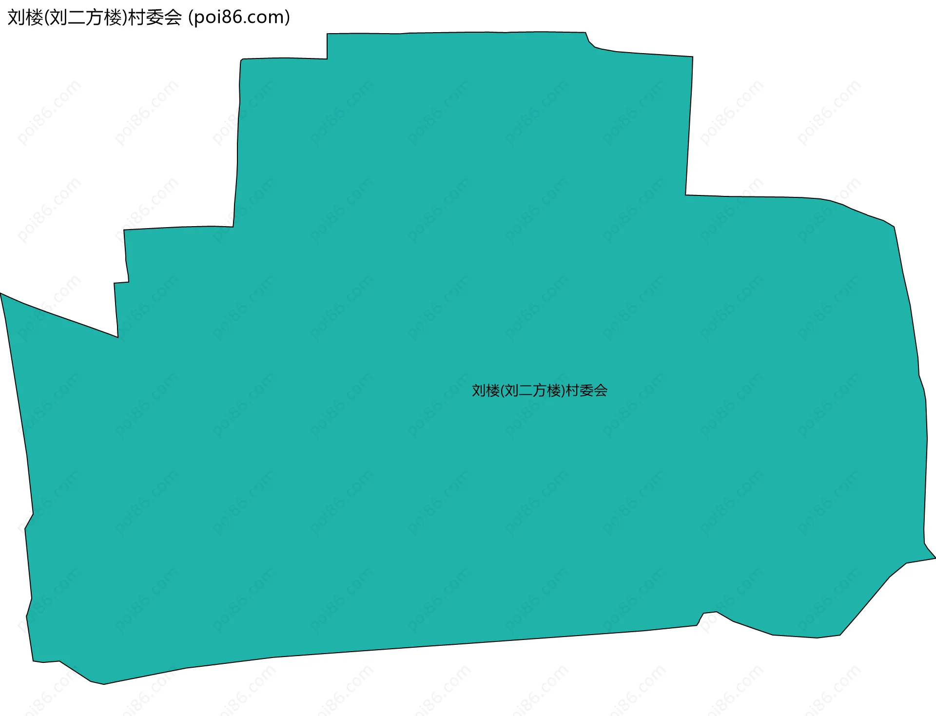 刘楼(刘二方楼)村委会边界地图
