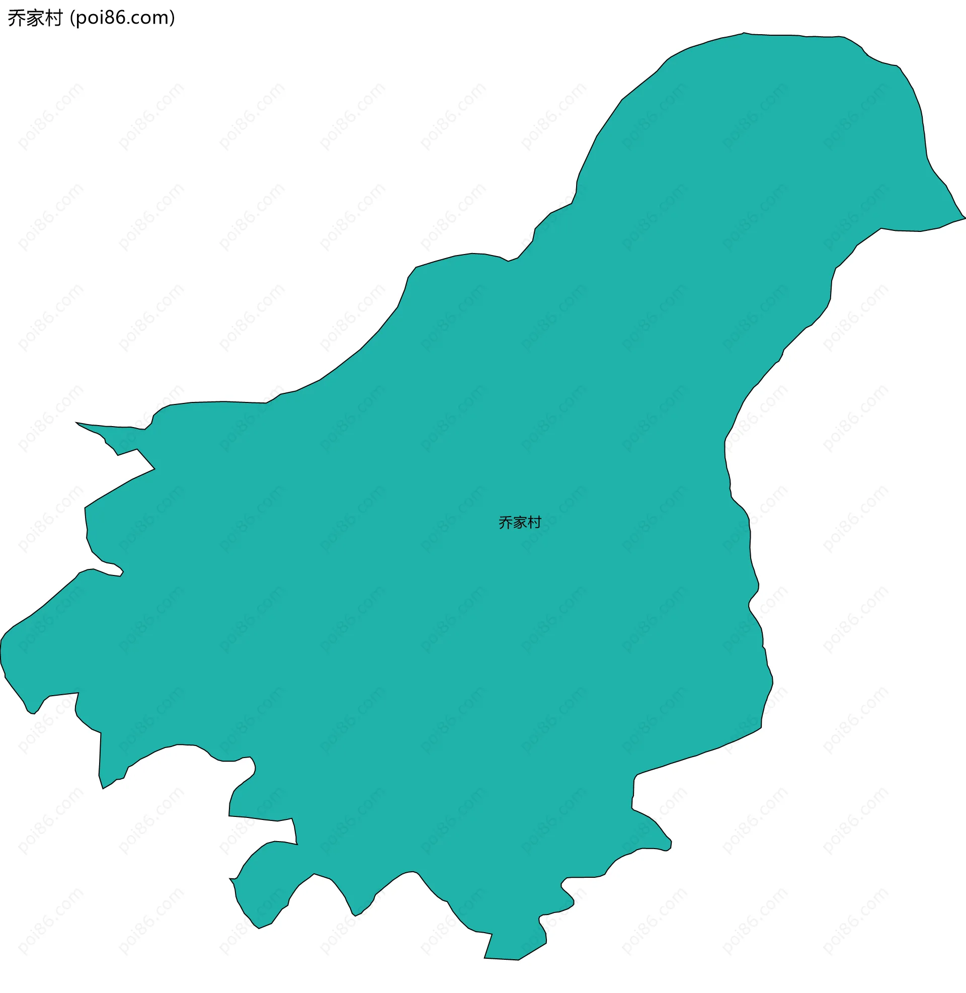 乔家村边界地图