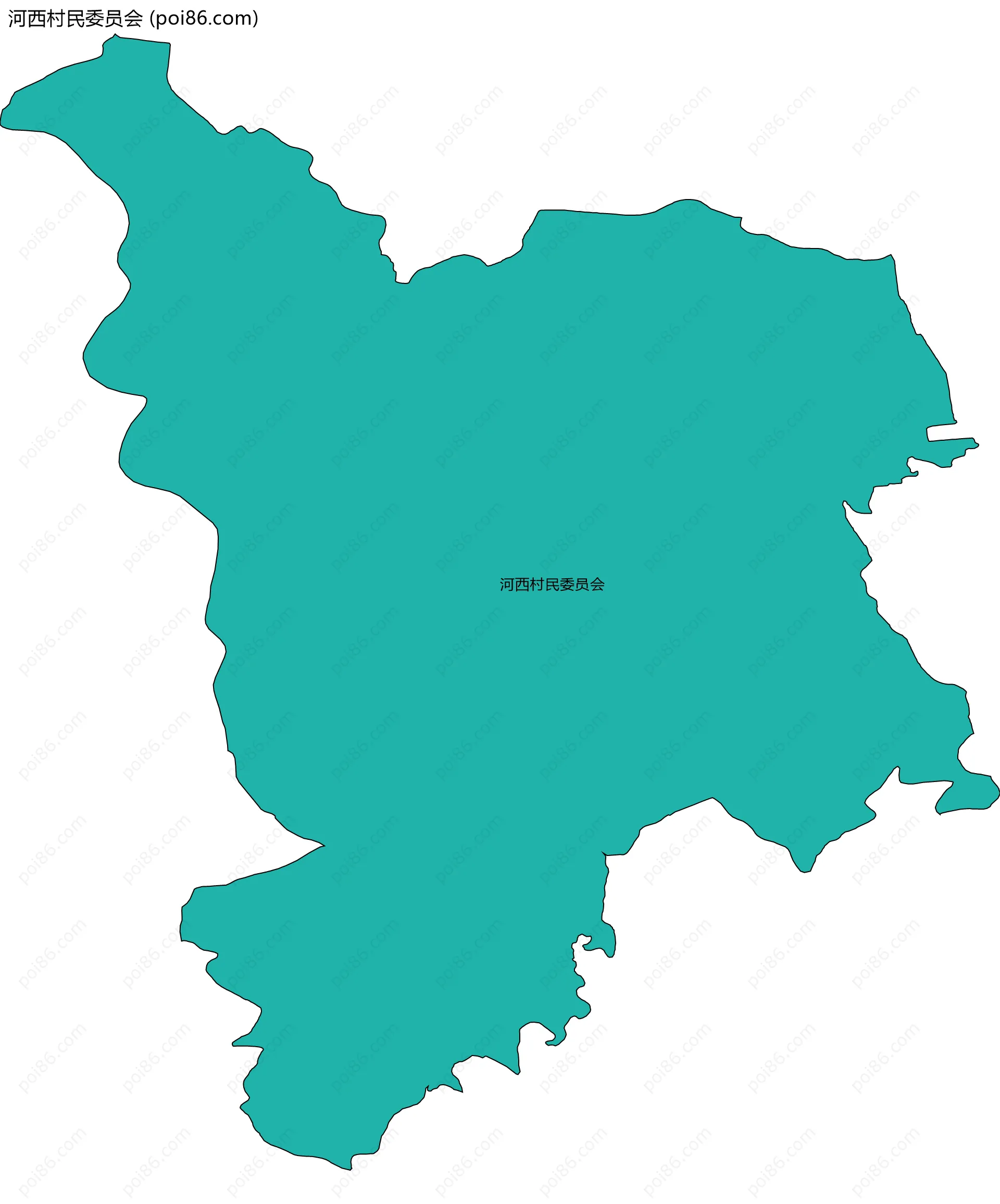 河西村民委员会边界地图