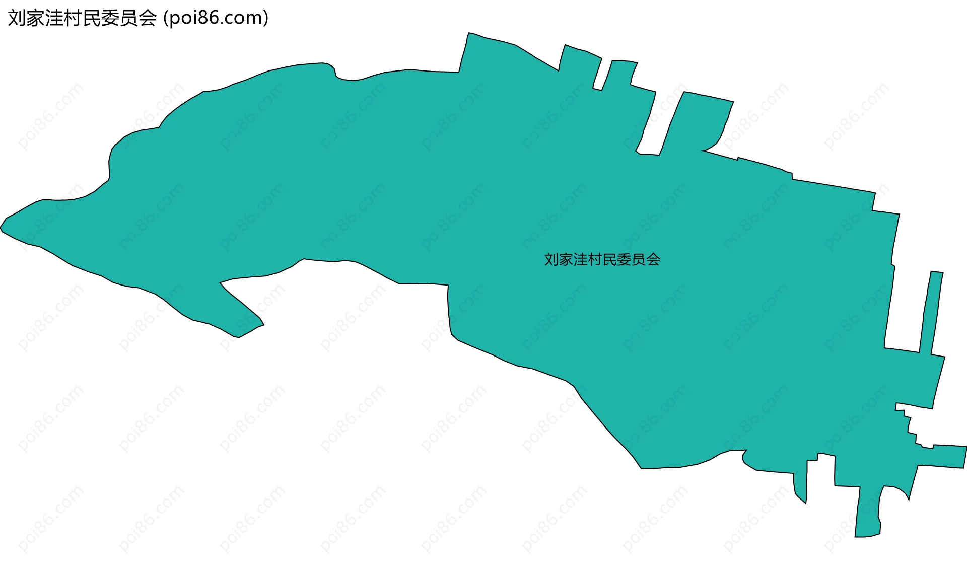 刘家洼村民委员会边界地图