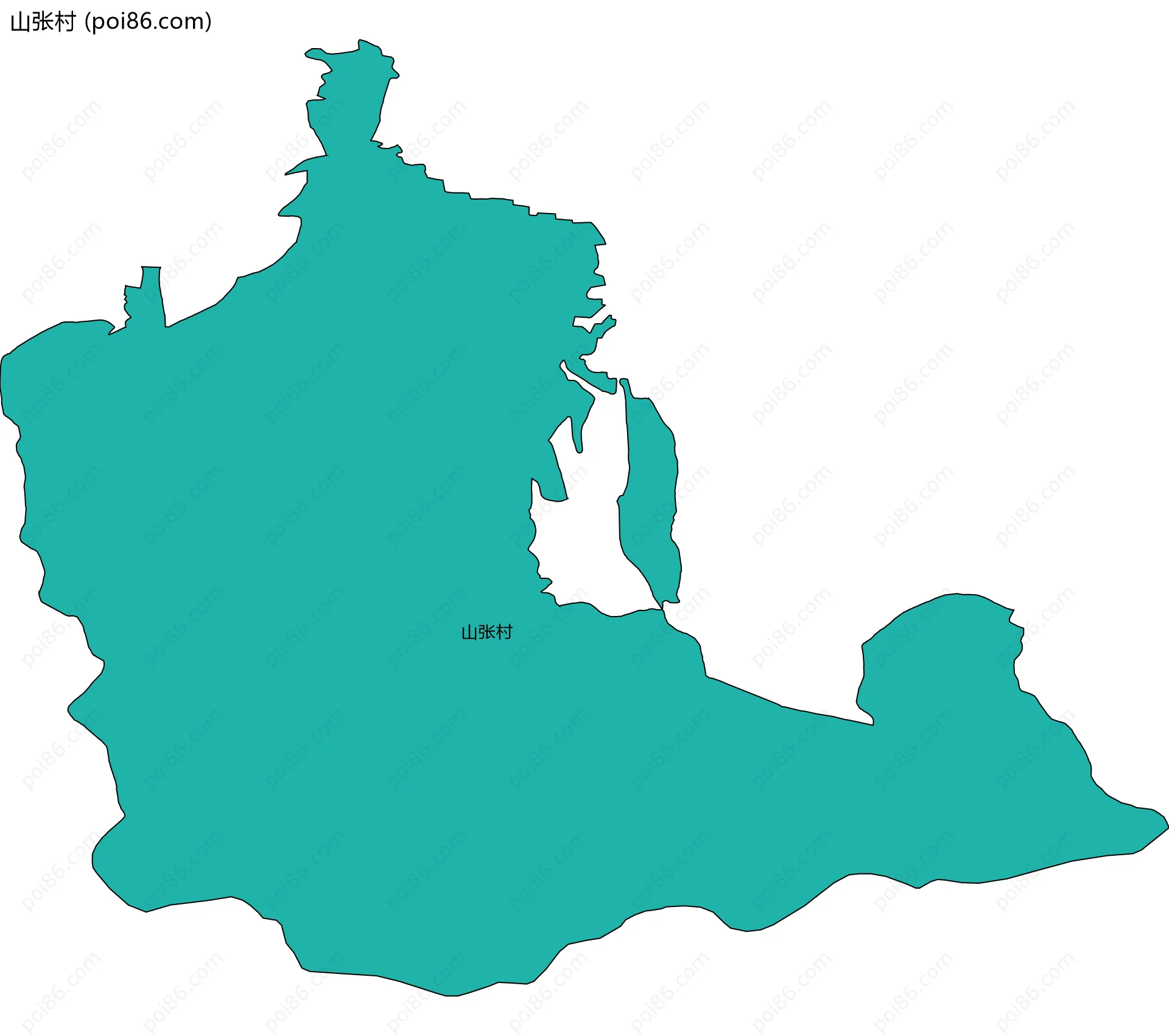 山张村边界地图