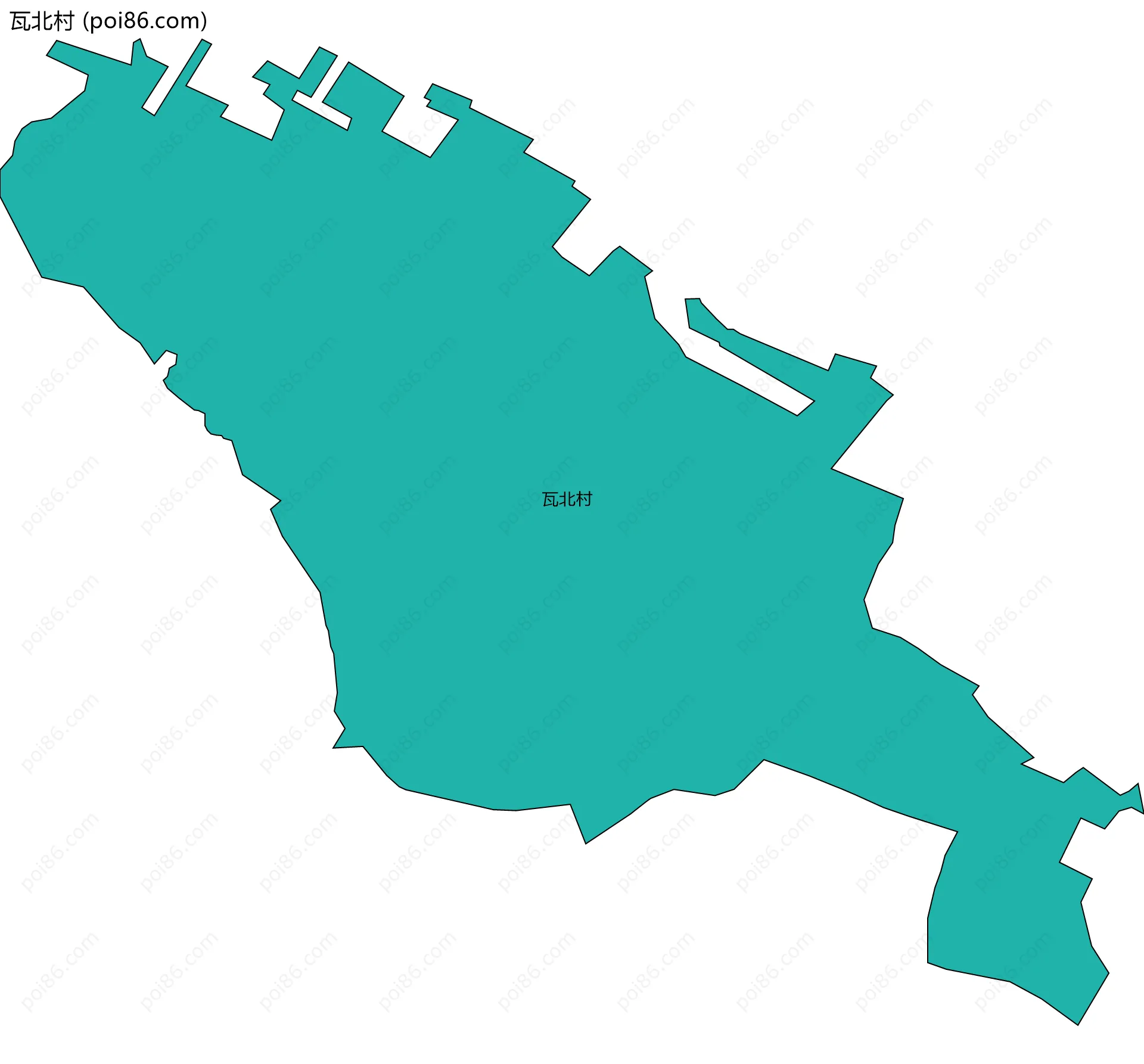 瓦北村边界地图
