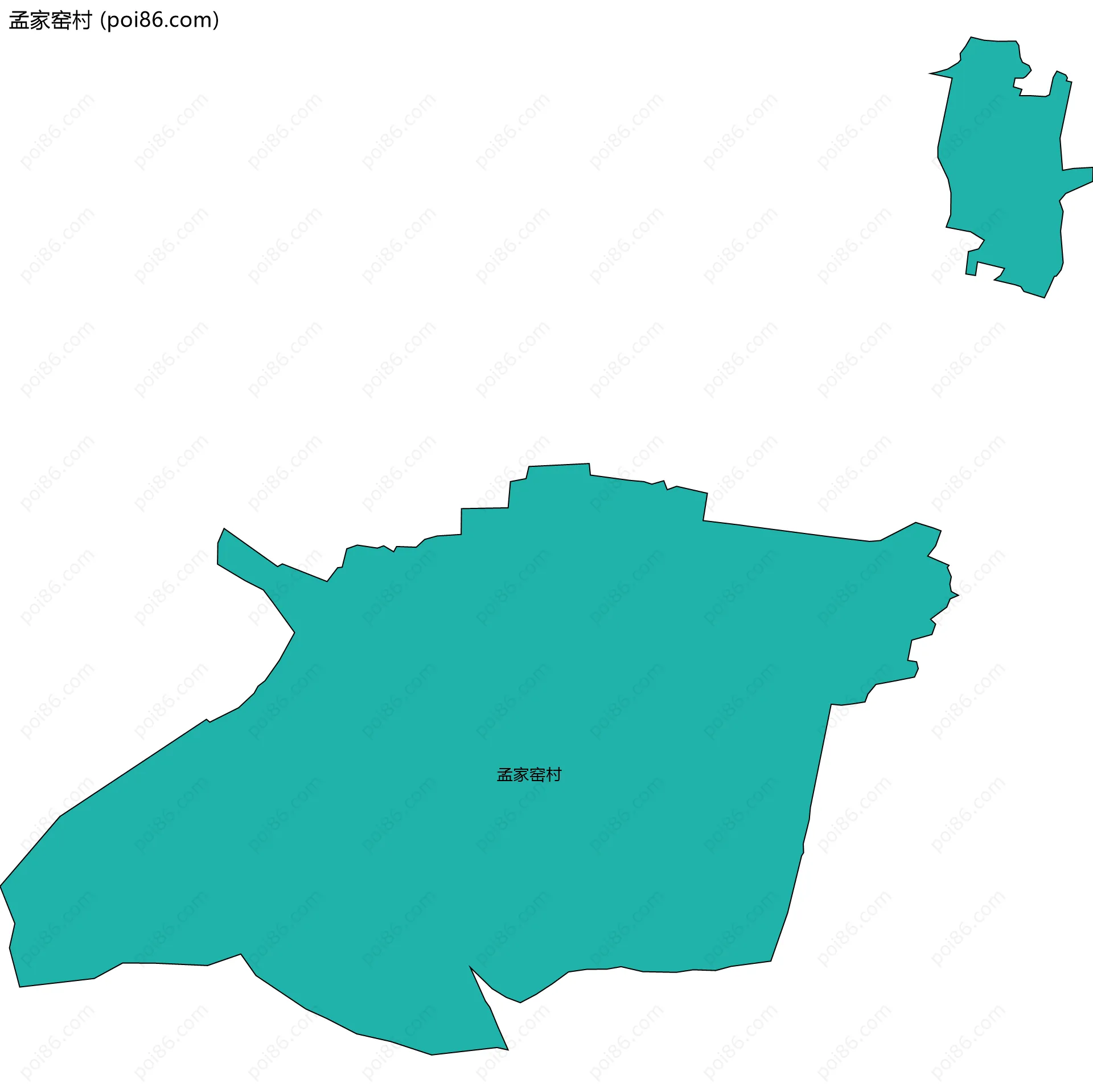 孟家窑村边界地图