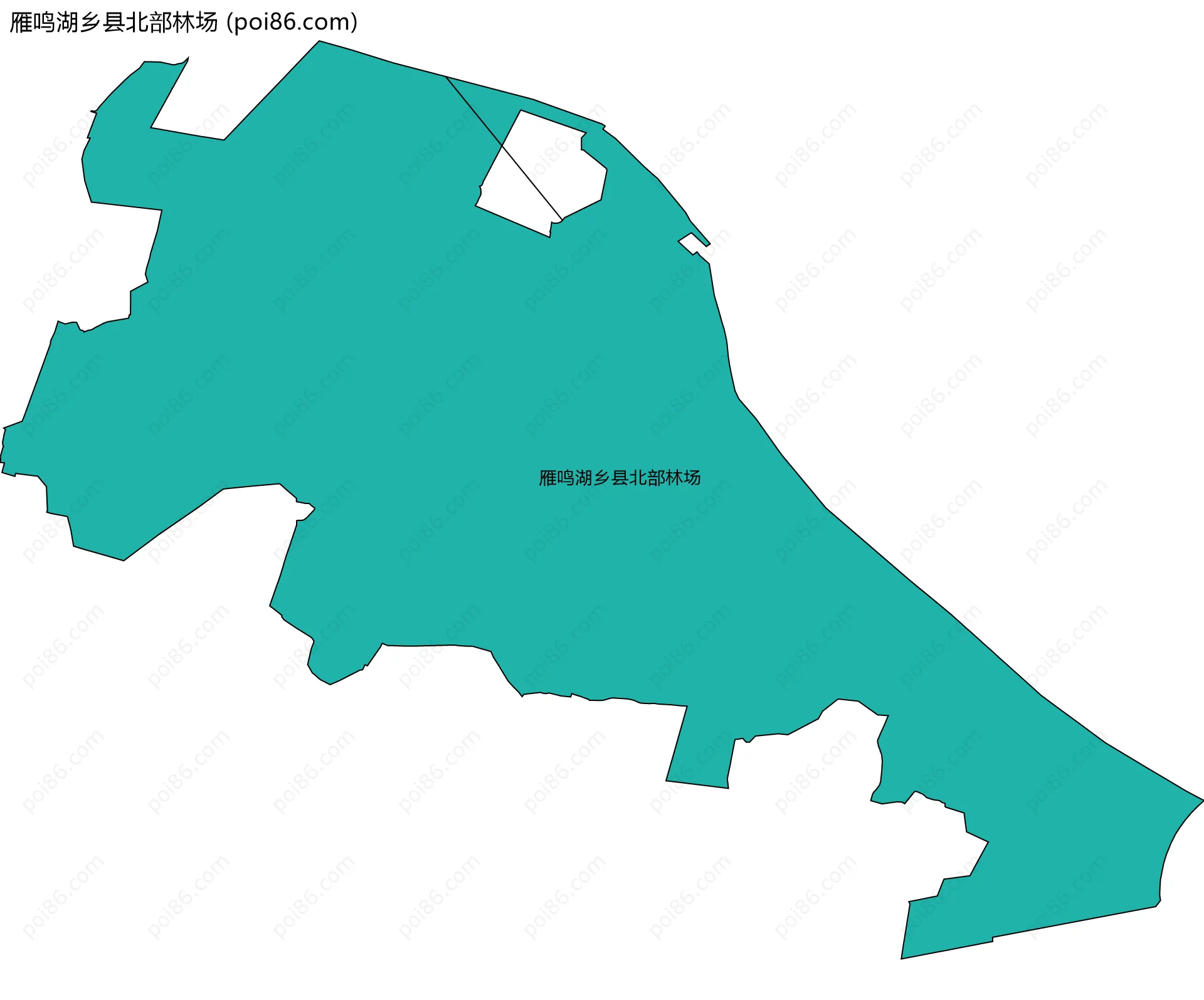 雁鸣湖乡县北部林场边界地图