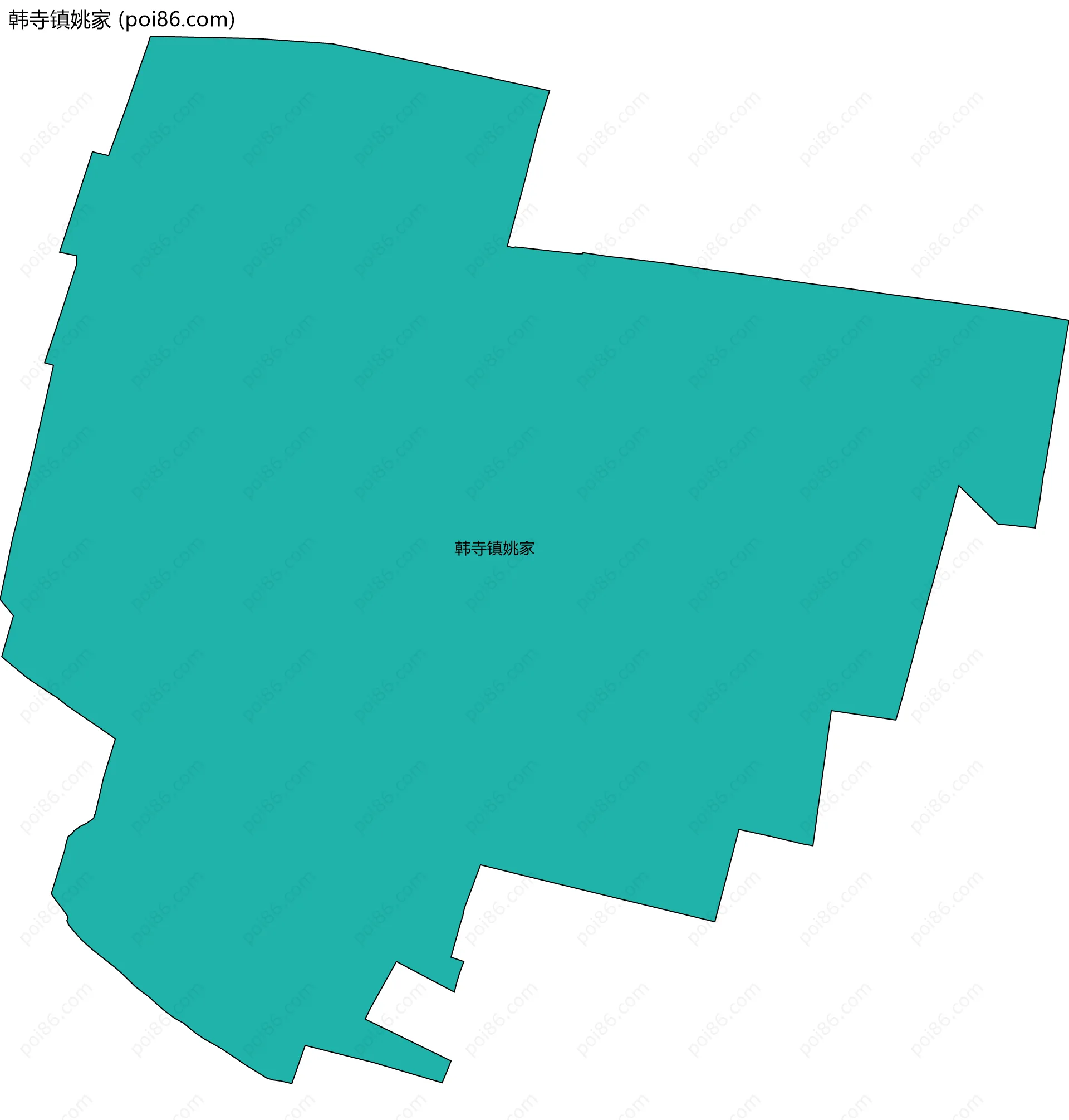 韩寺镇姚家边界地图