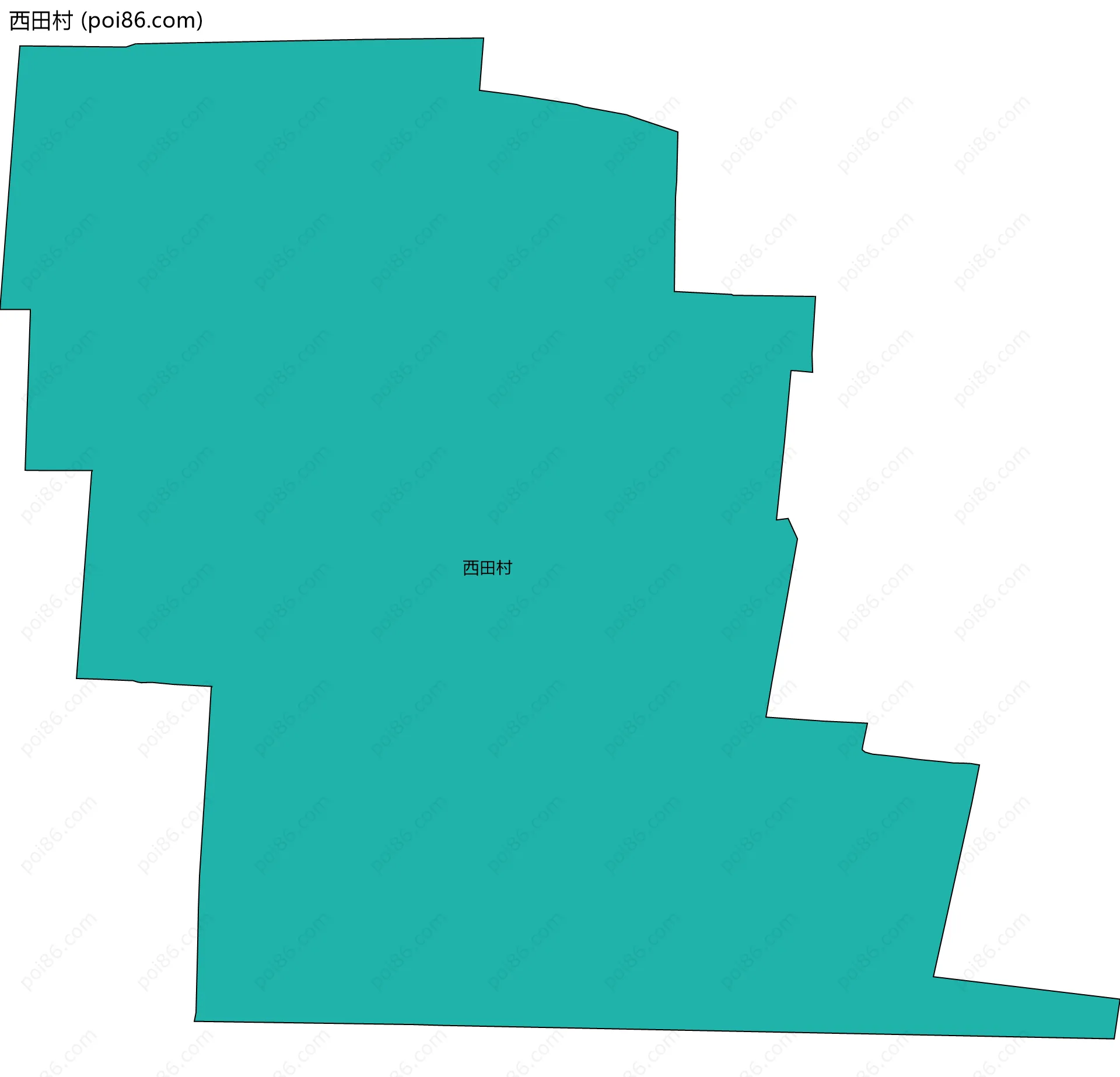 西田村边界地图