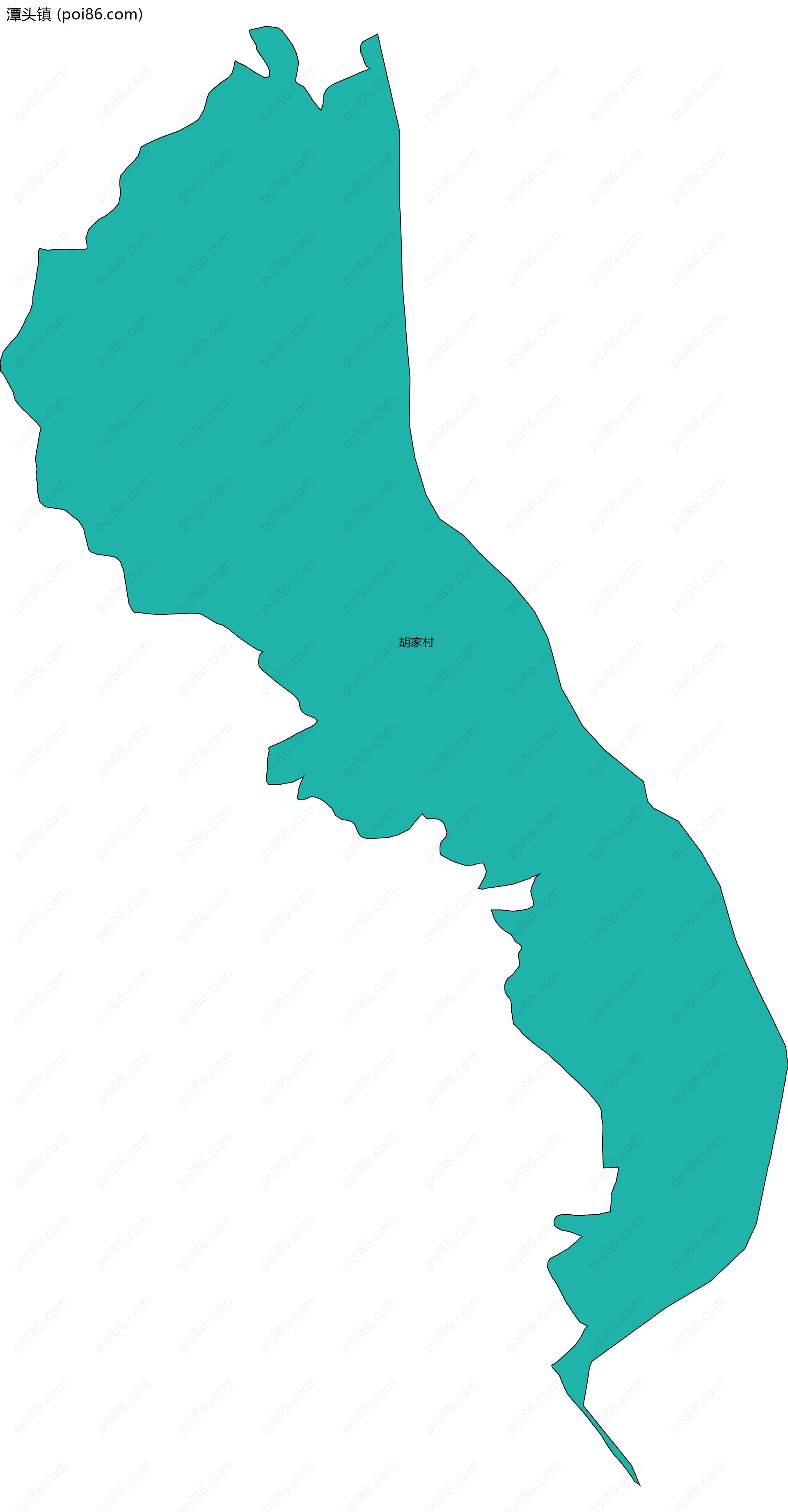 潭头镇边界地图(五级行政区划)