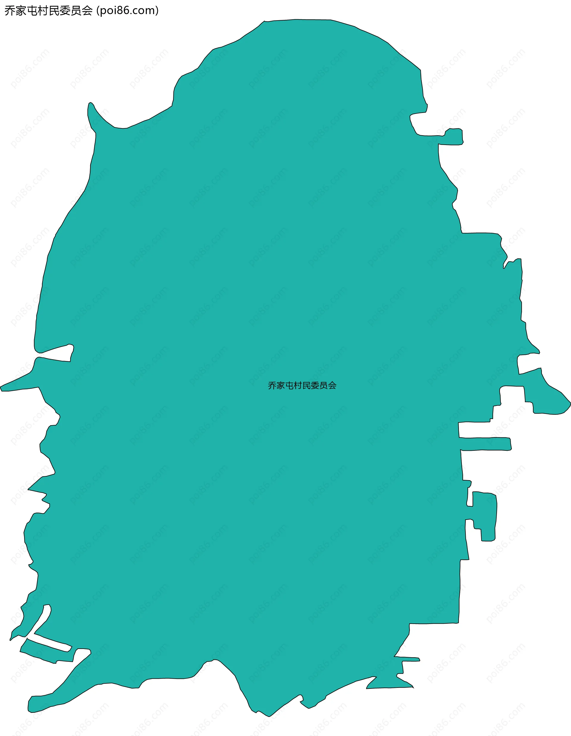 乔家屯村民委员会边界地图
