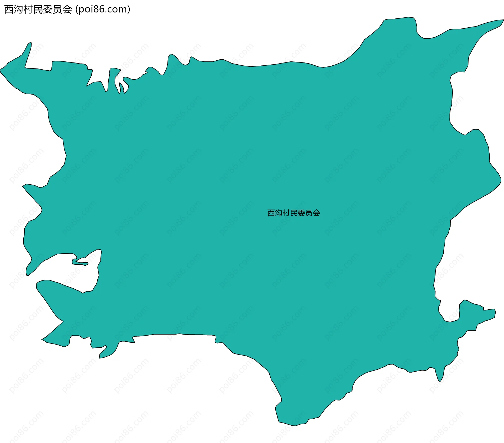 西沟村民委员会边界地图