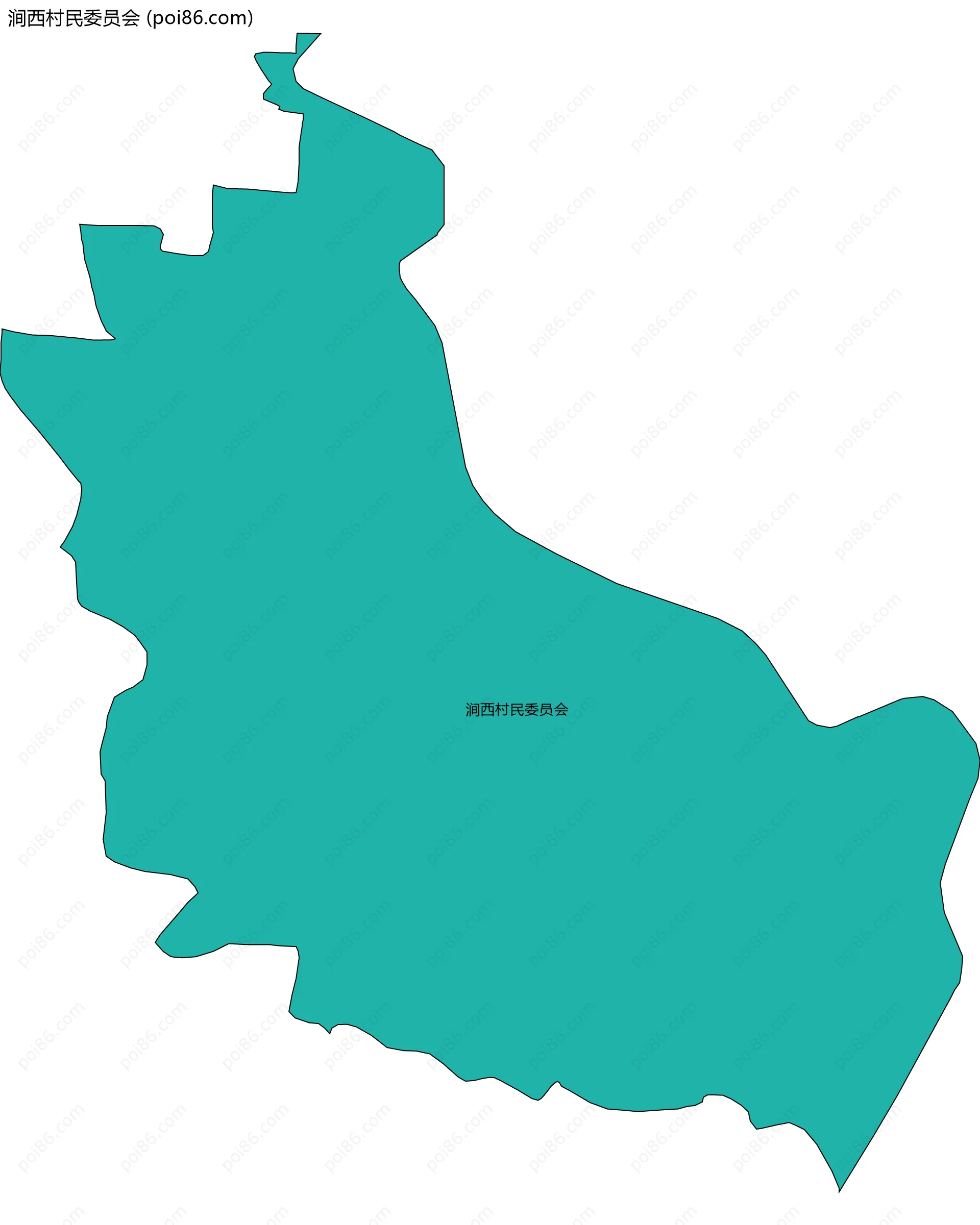 涧西村民委员会边界地图