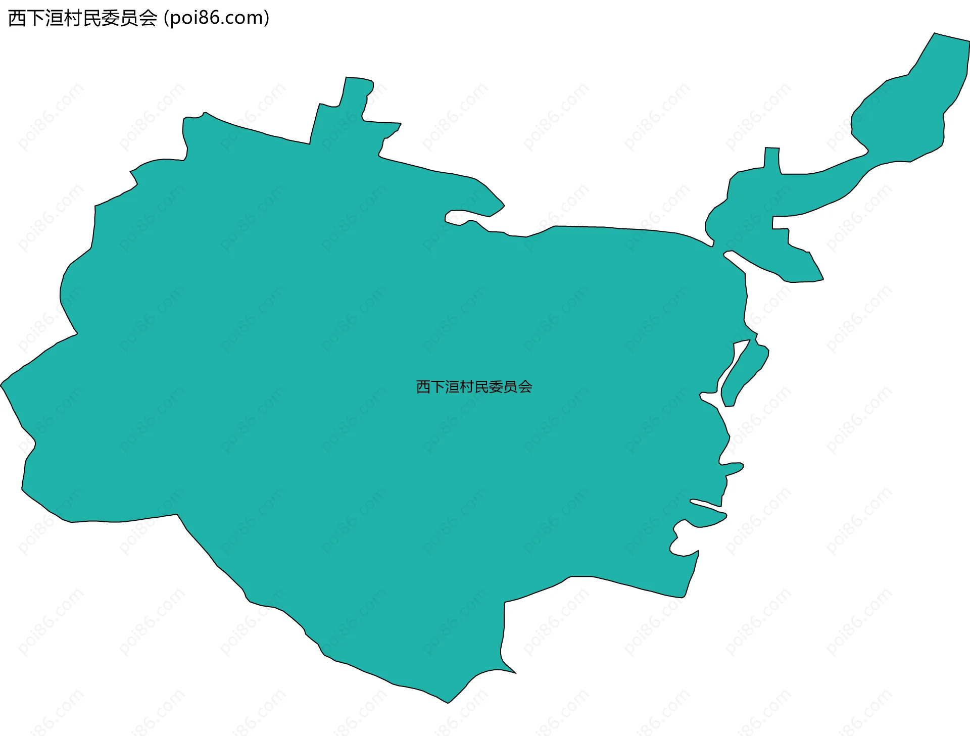 西下洹村民委员会边界地图