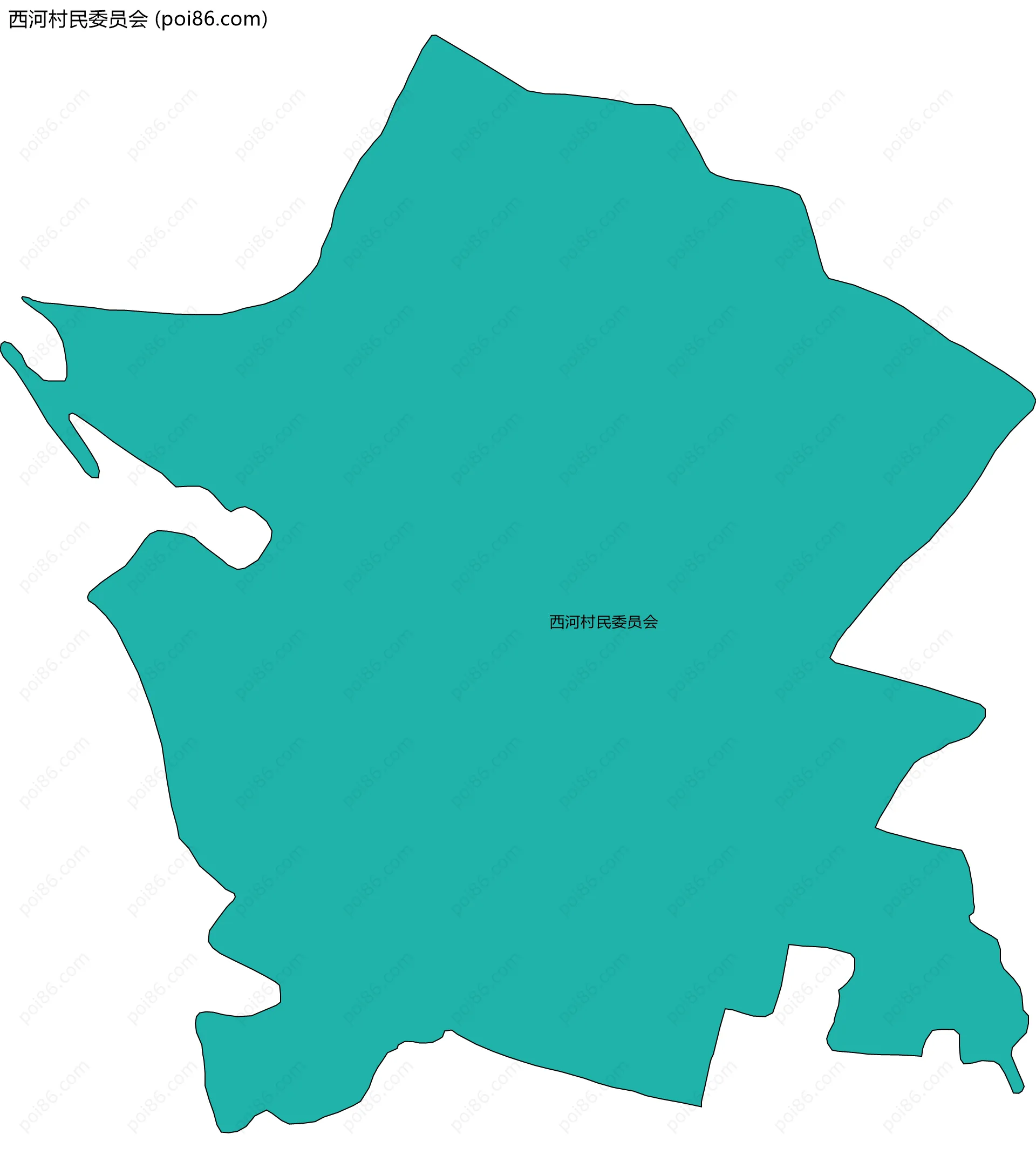 西河村民委员会边界地图