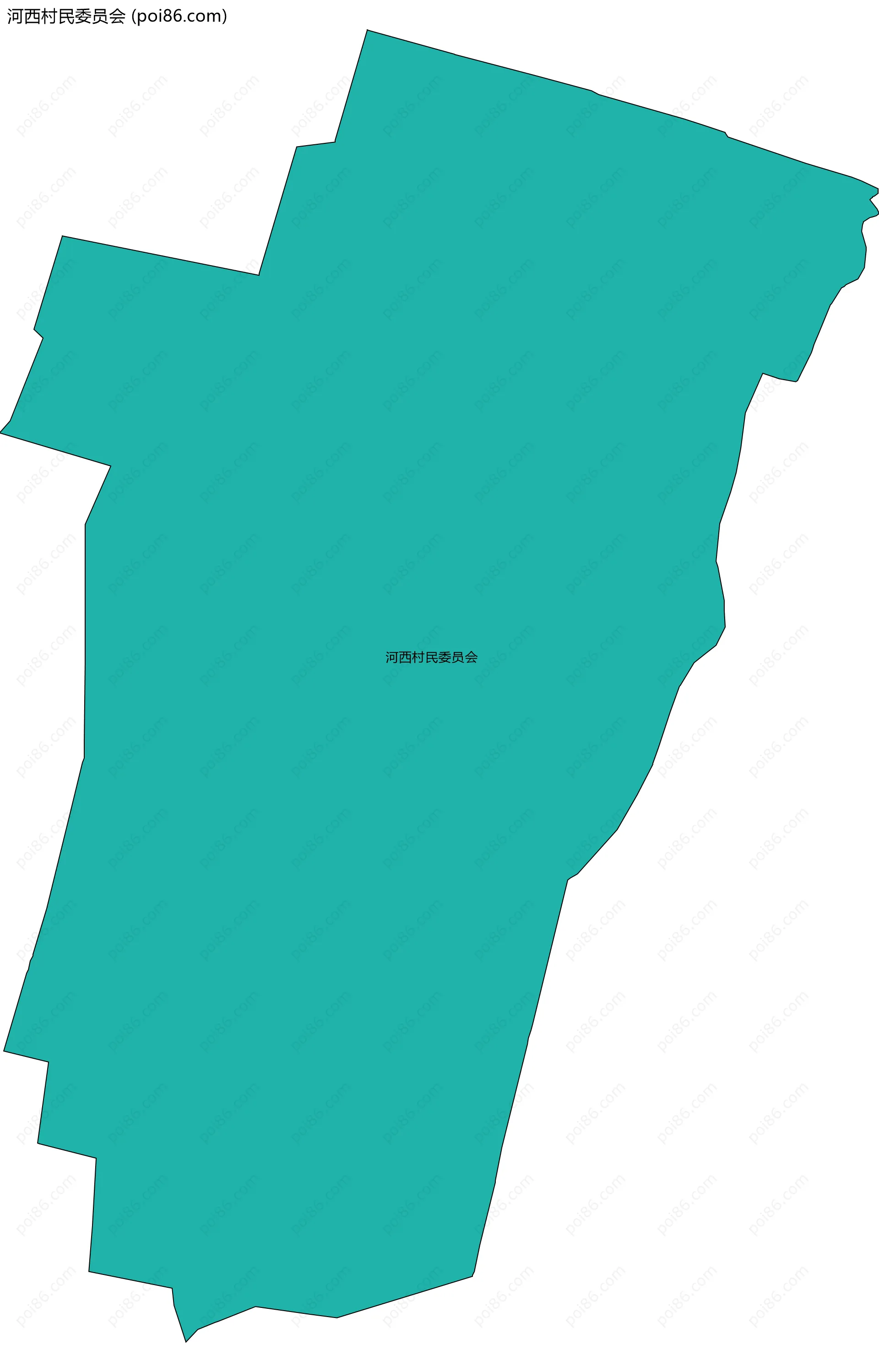 河西村民委员会边界地图