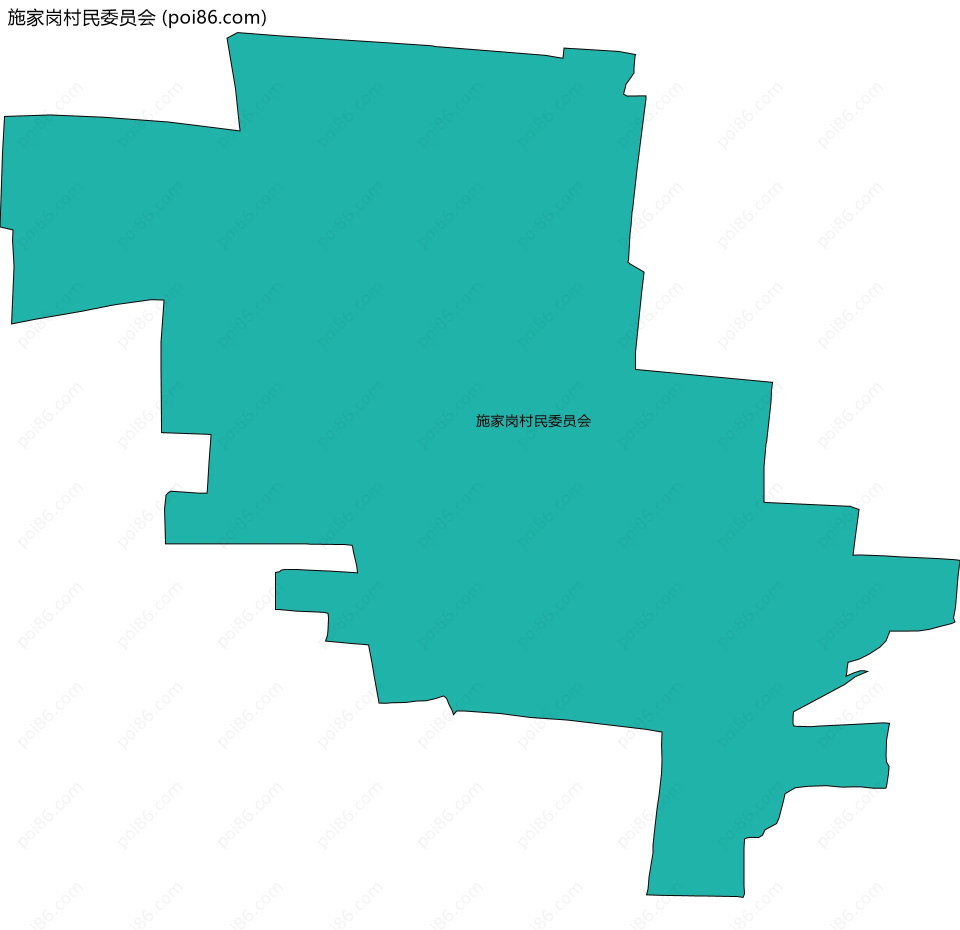 施家岗村民委员会边界地图