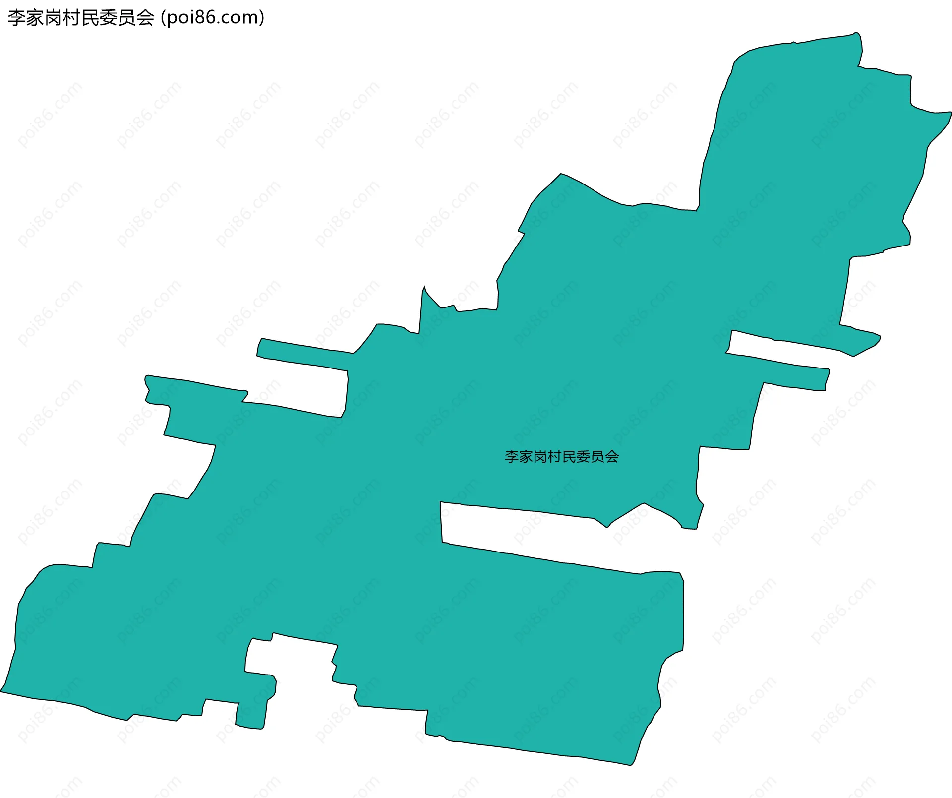 李家岗村民委员会边界地图