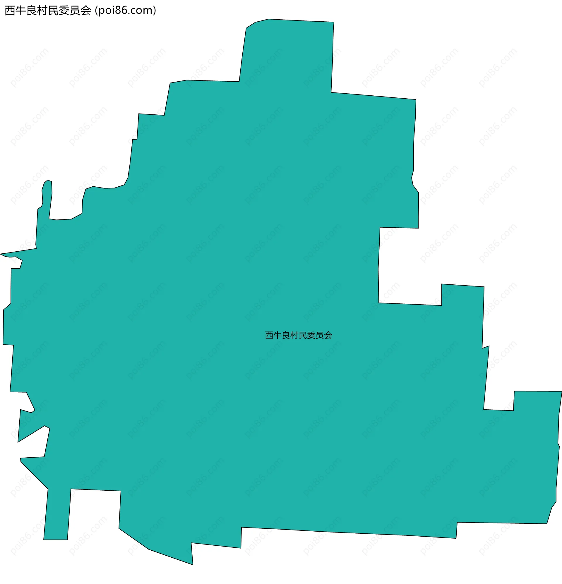 西牛良村民委员会边界地图