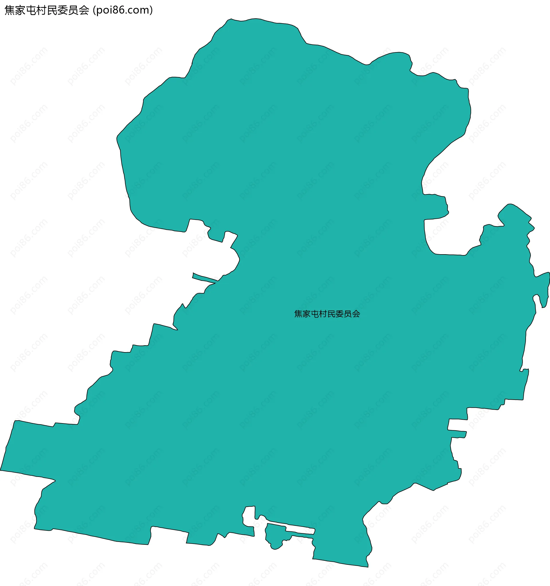 焦家屯村民委员会边界地图