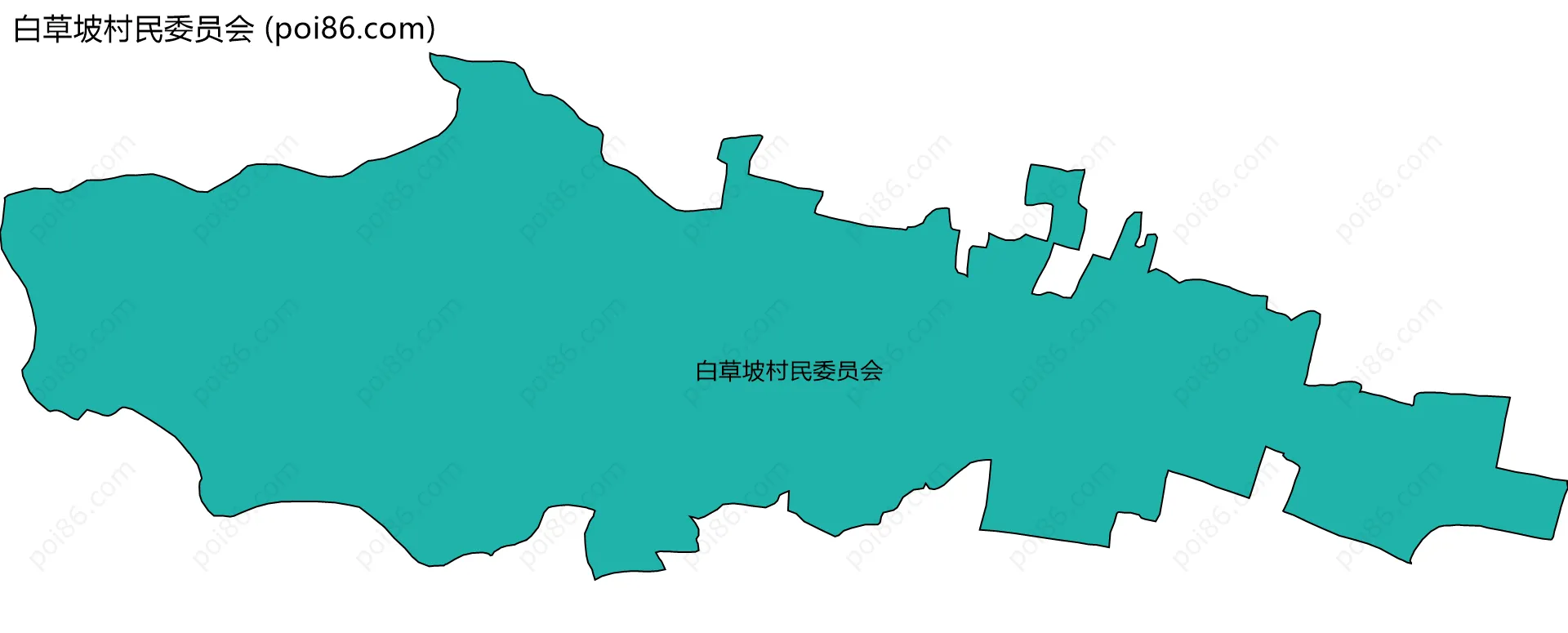 白草坡村民委员会边界地图