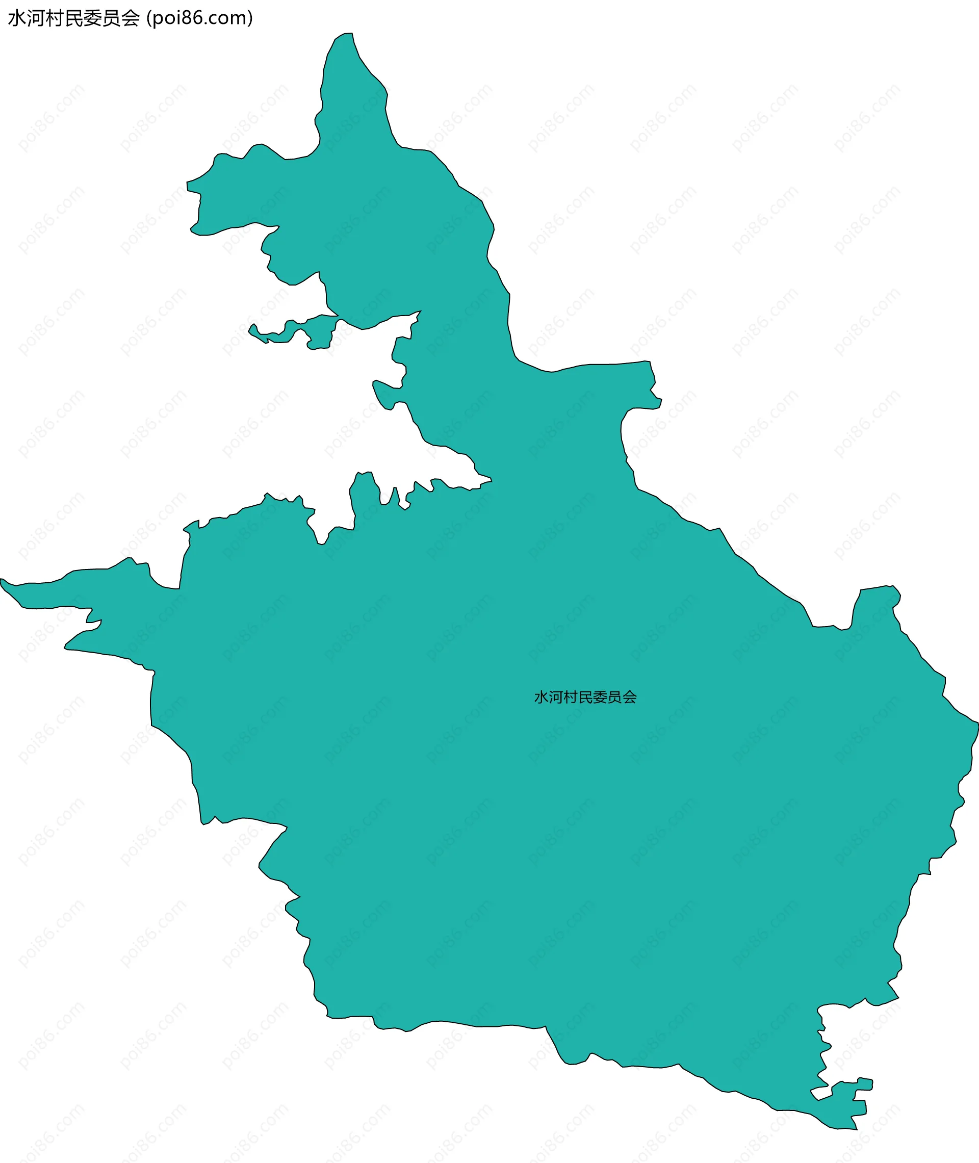 水河村民委员会边界地图