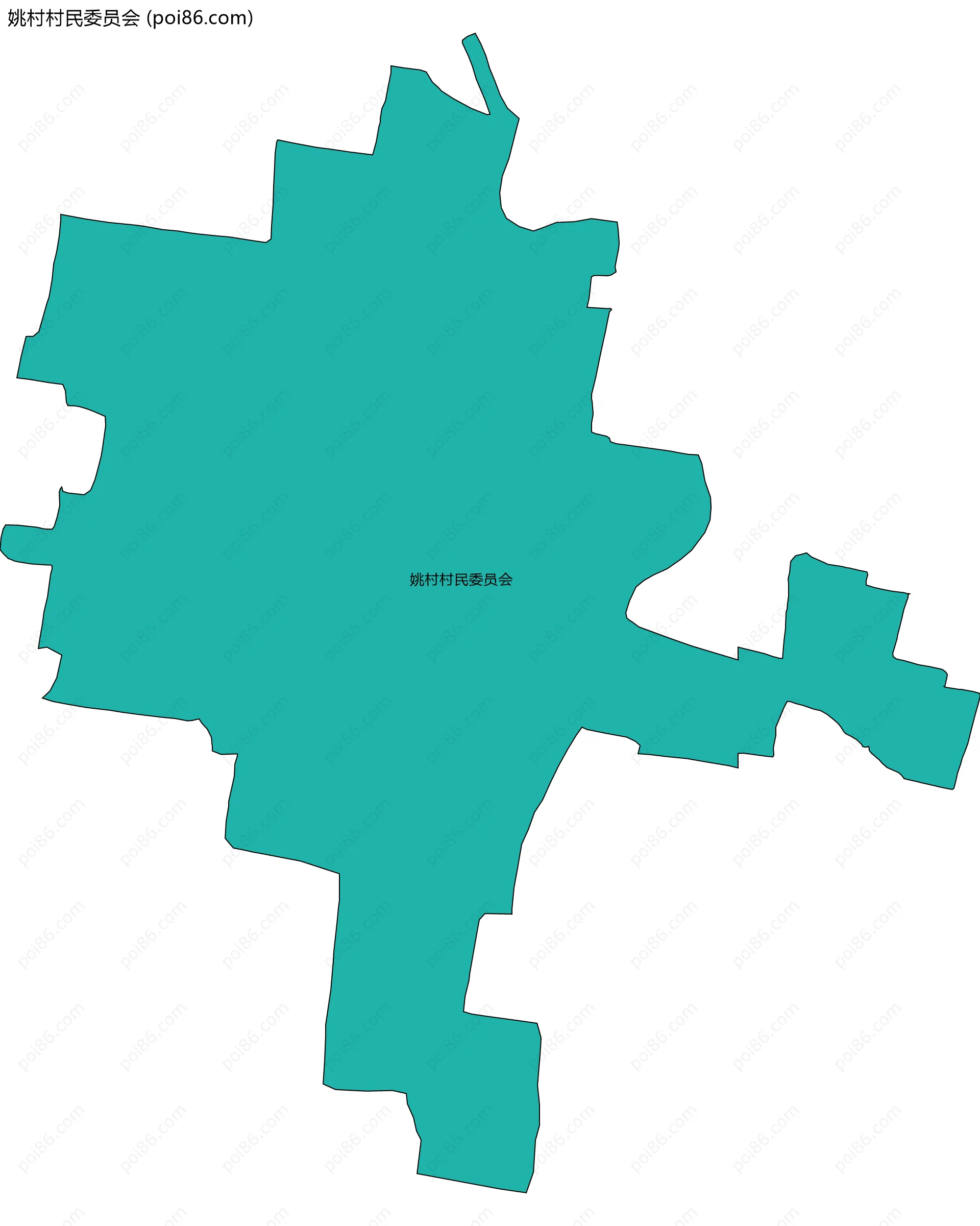 姚村村民委员会边界地图