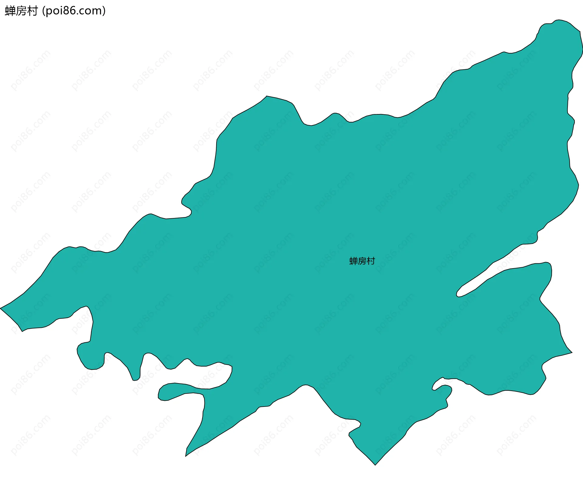 蝉房村边界地图