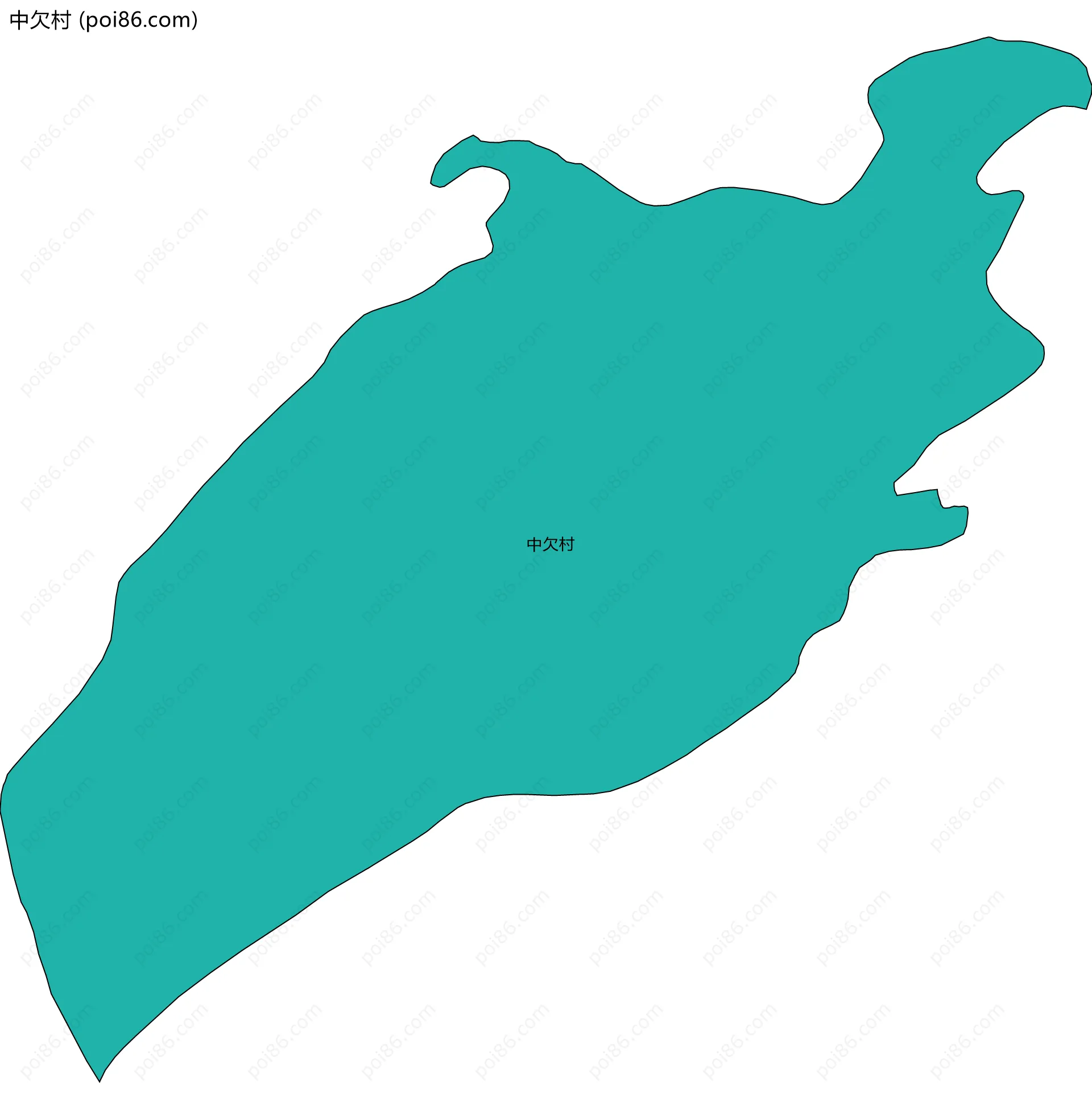 中欠村边界地图