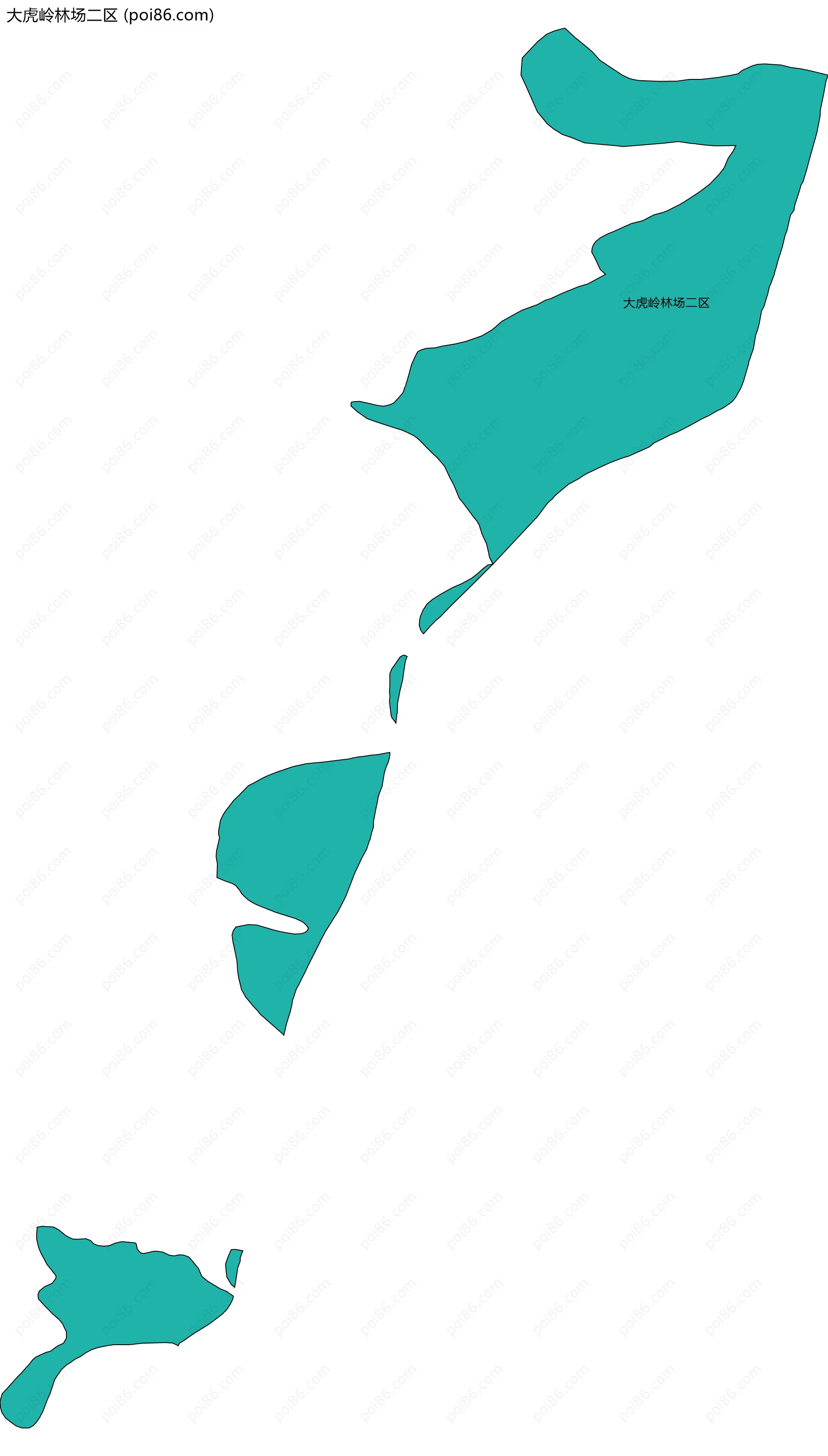 大虎岭林场二区边界地图